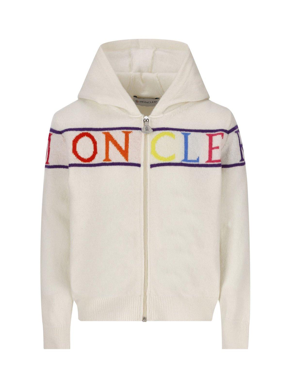 Moncler Kids' Logo Patch Ziepped Knitted Cardigan