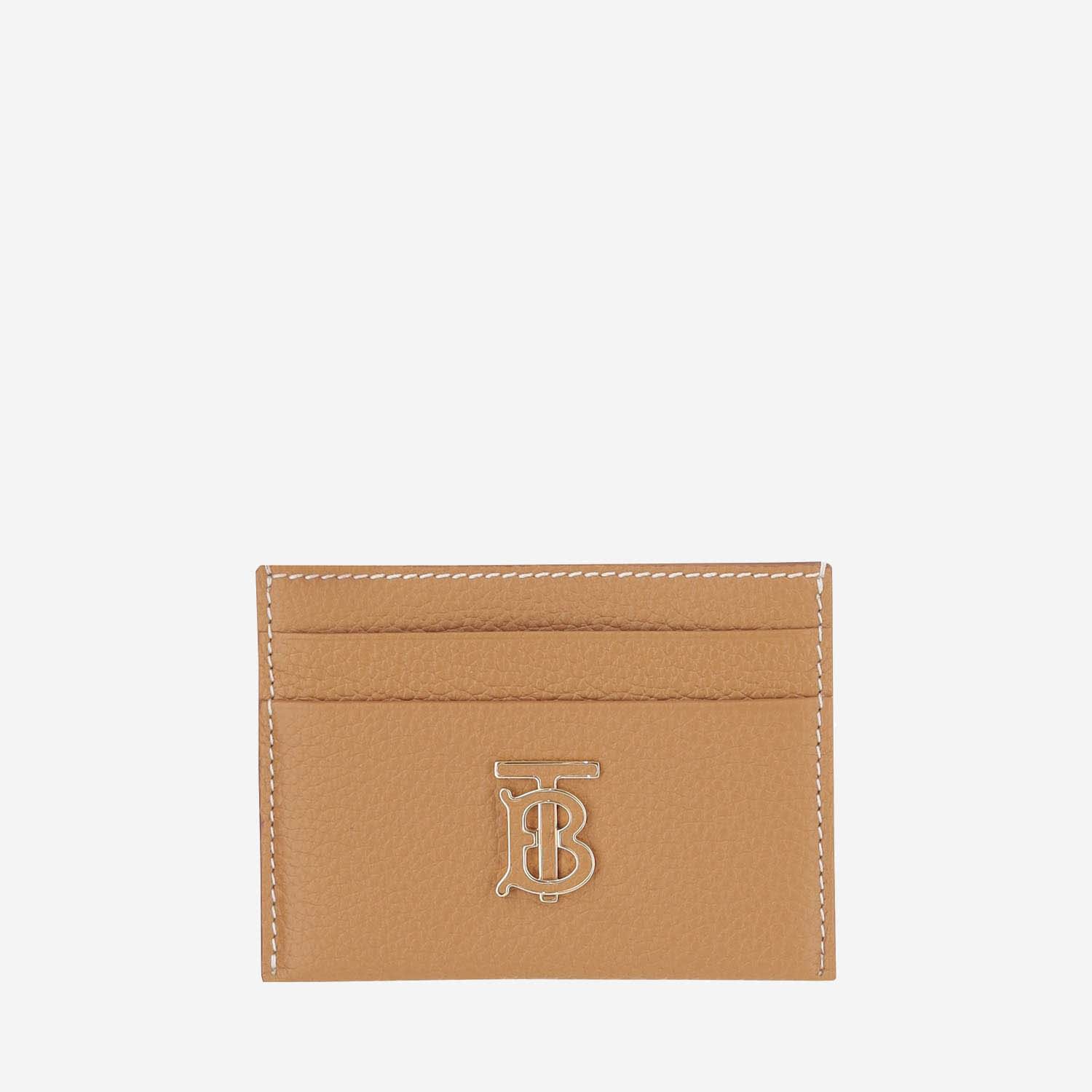 Grained Leather Card Holder With Logo