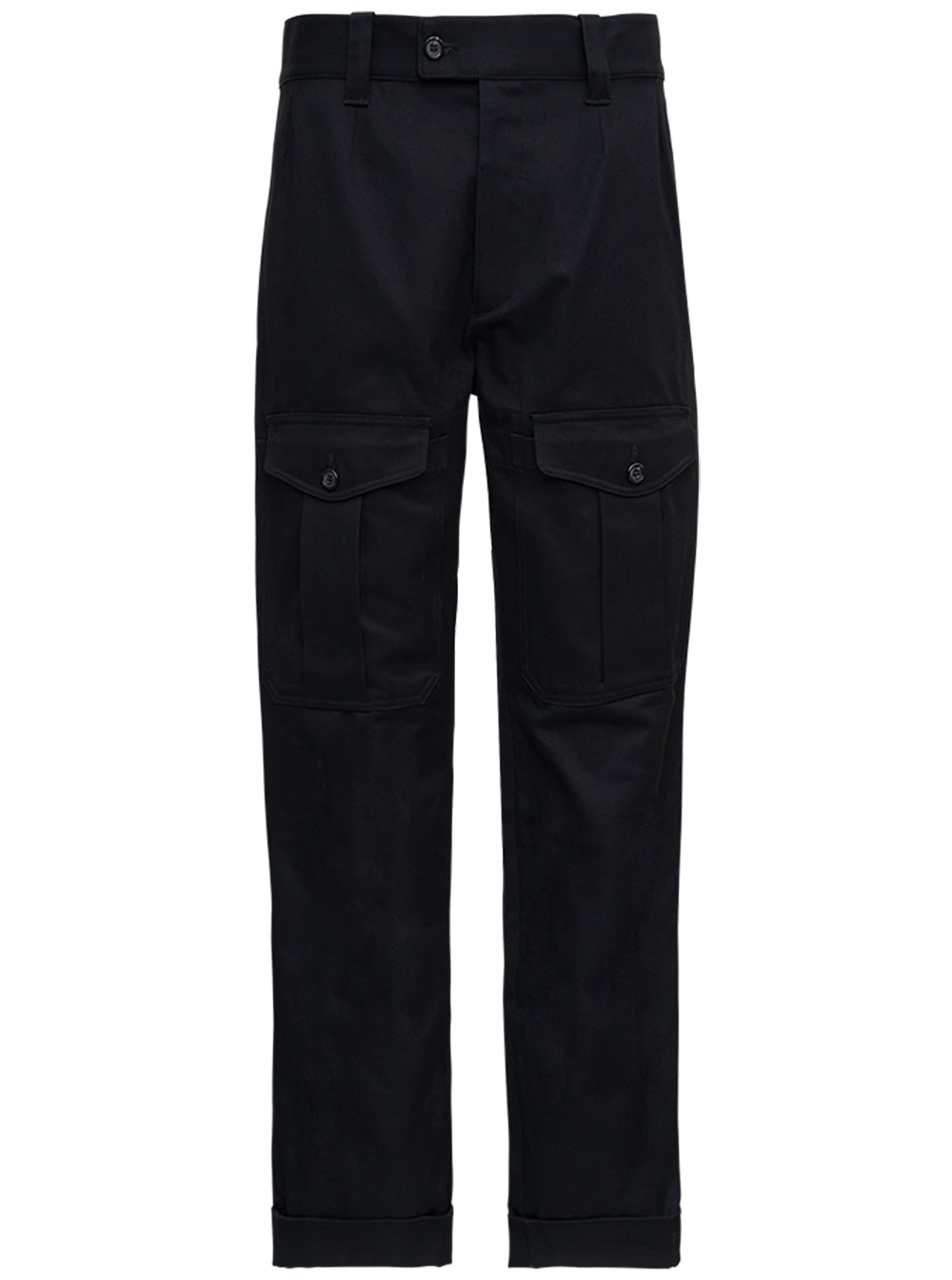 Alexander McQueen Black Cotton Pants With Pockets