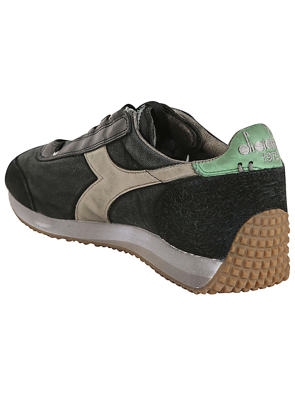 Shop Diadora Equipe H Dirty Stone Wash Evo Sneaker In Black Grey