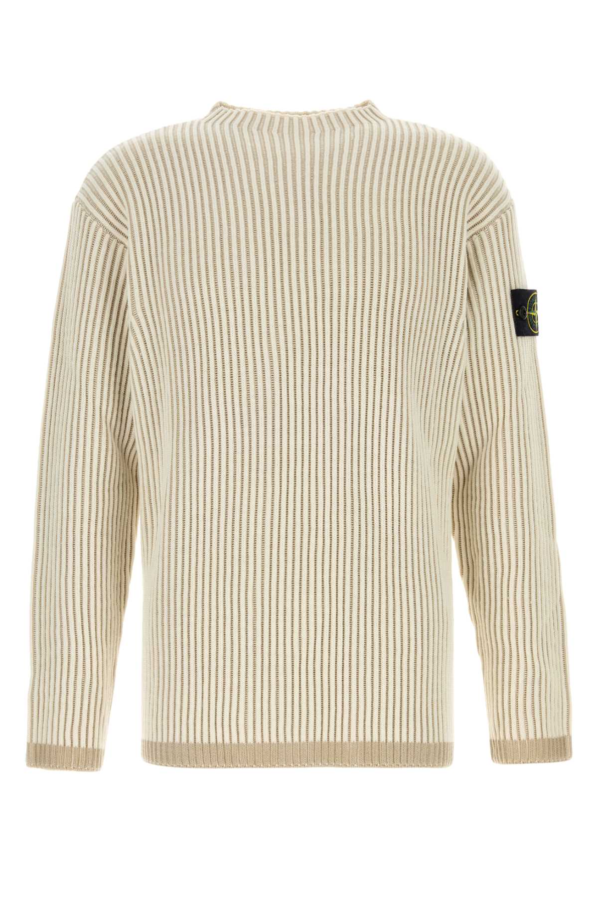 Shop Stone Island Sand Wool Sweater In Natural