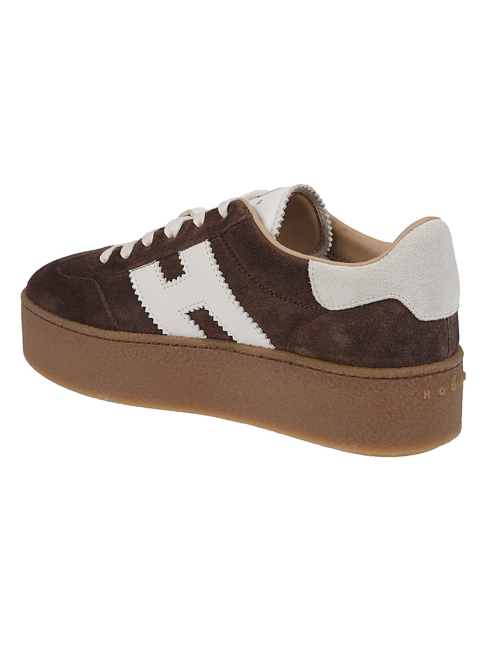Hogan Chocolate Brown Suede Platform Sneakers With Lace-up Closure And H Logo Detail In Brown