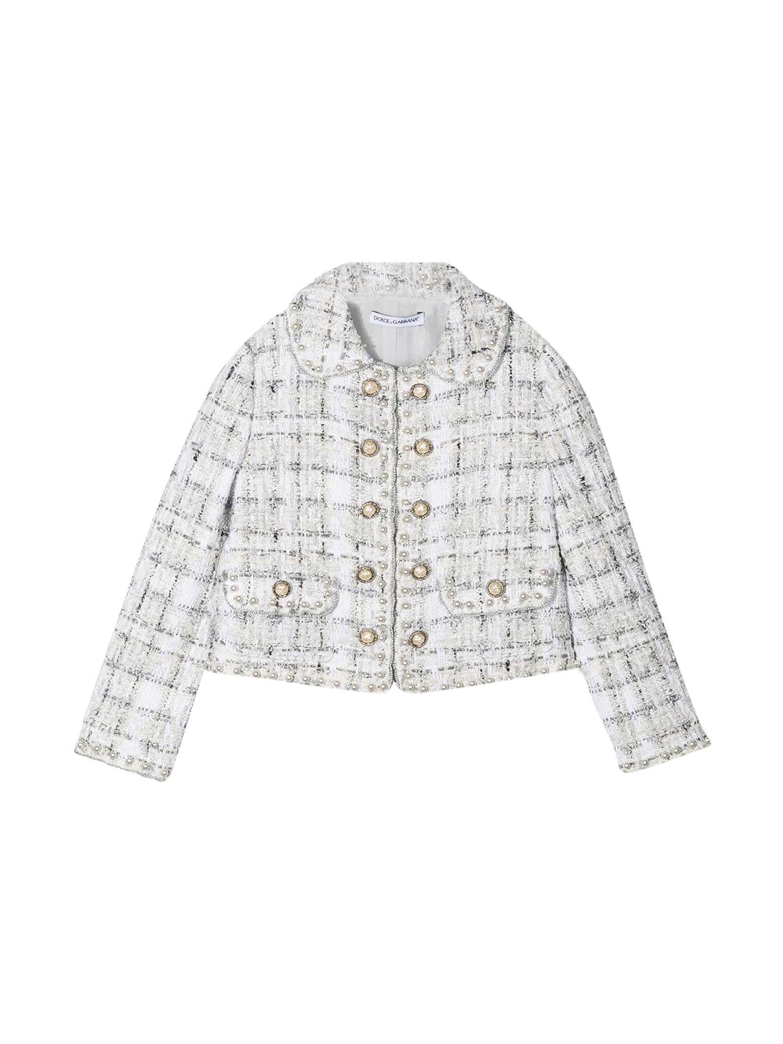 Dolce & Gabbana White Tweed Jacket