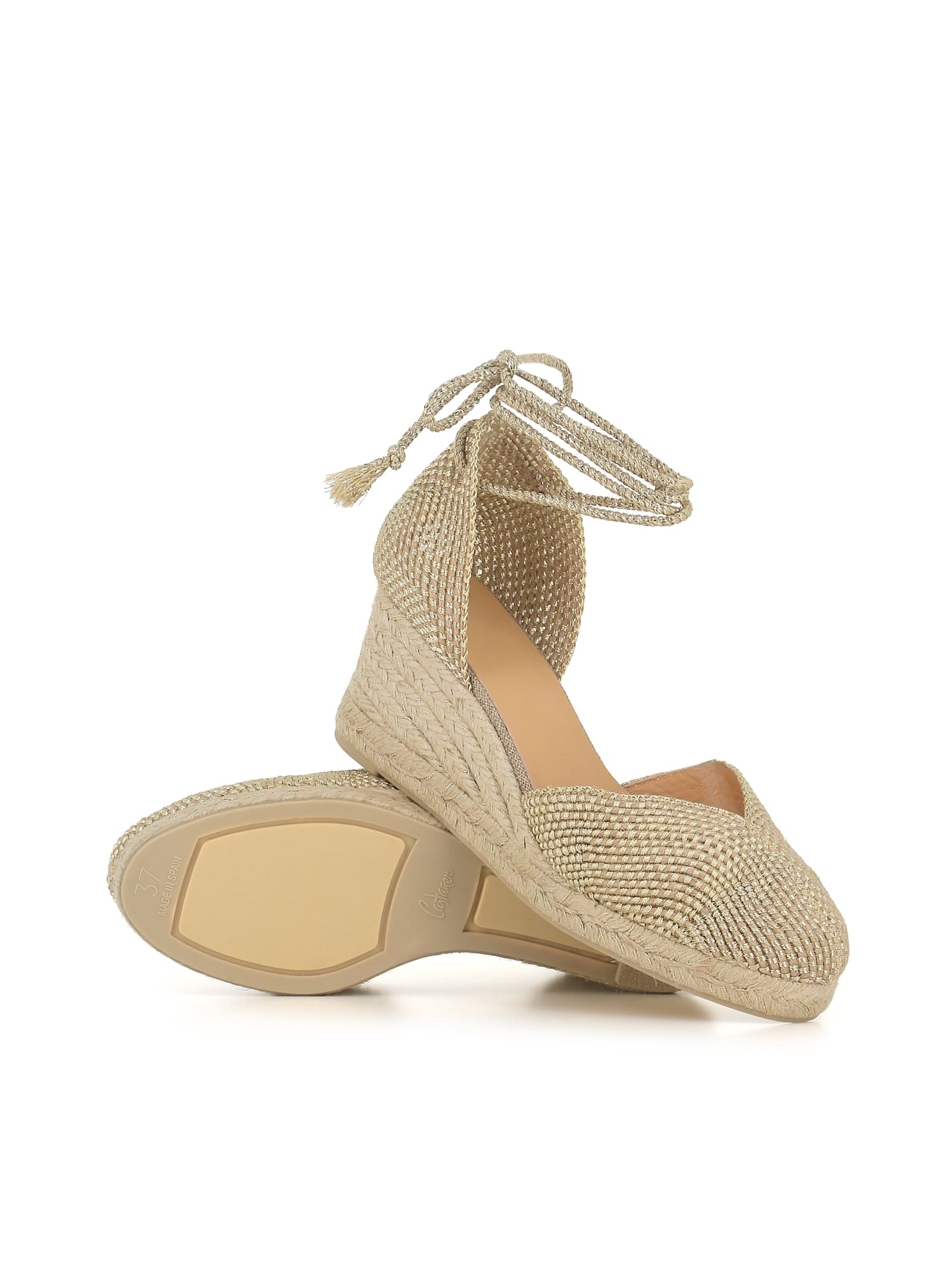 Shop Castaã±er Espadrillas Caora In Gold