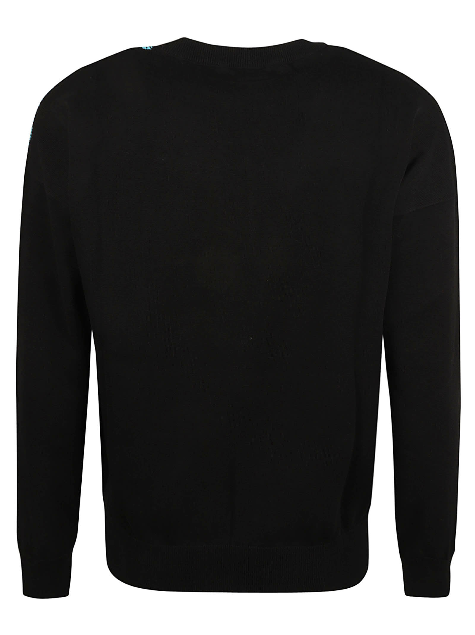 Shop Marcelo Burlon County Of Milan Icon Wings Knit Boxy Crewneck Sweatshirt In Black/red