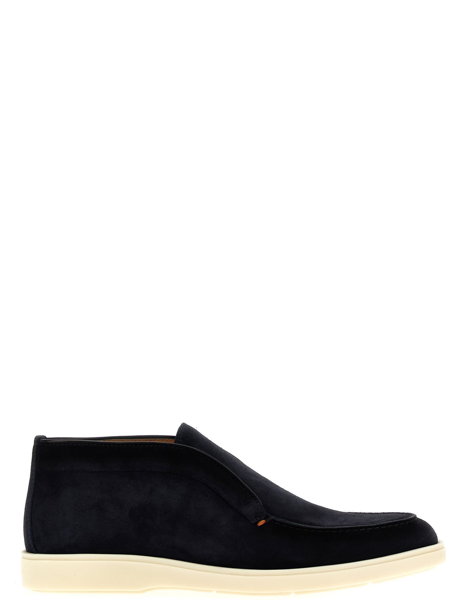 Shop Santoni Suede Boots In Blue