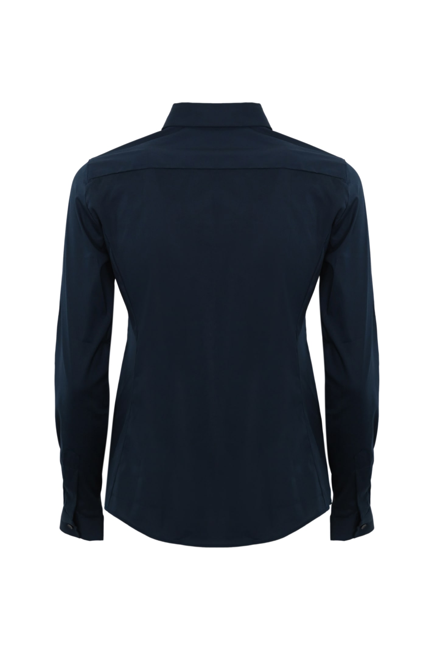 Shop Fay Poplin Shirt With Italian Collar In Blu