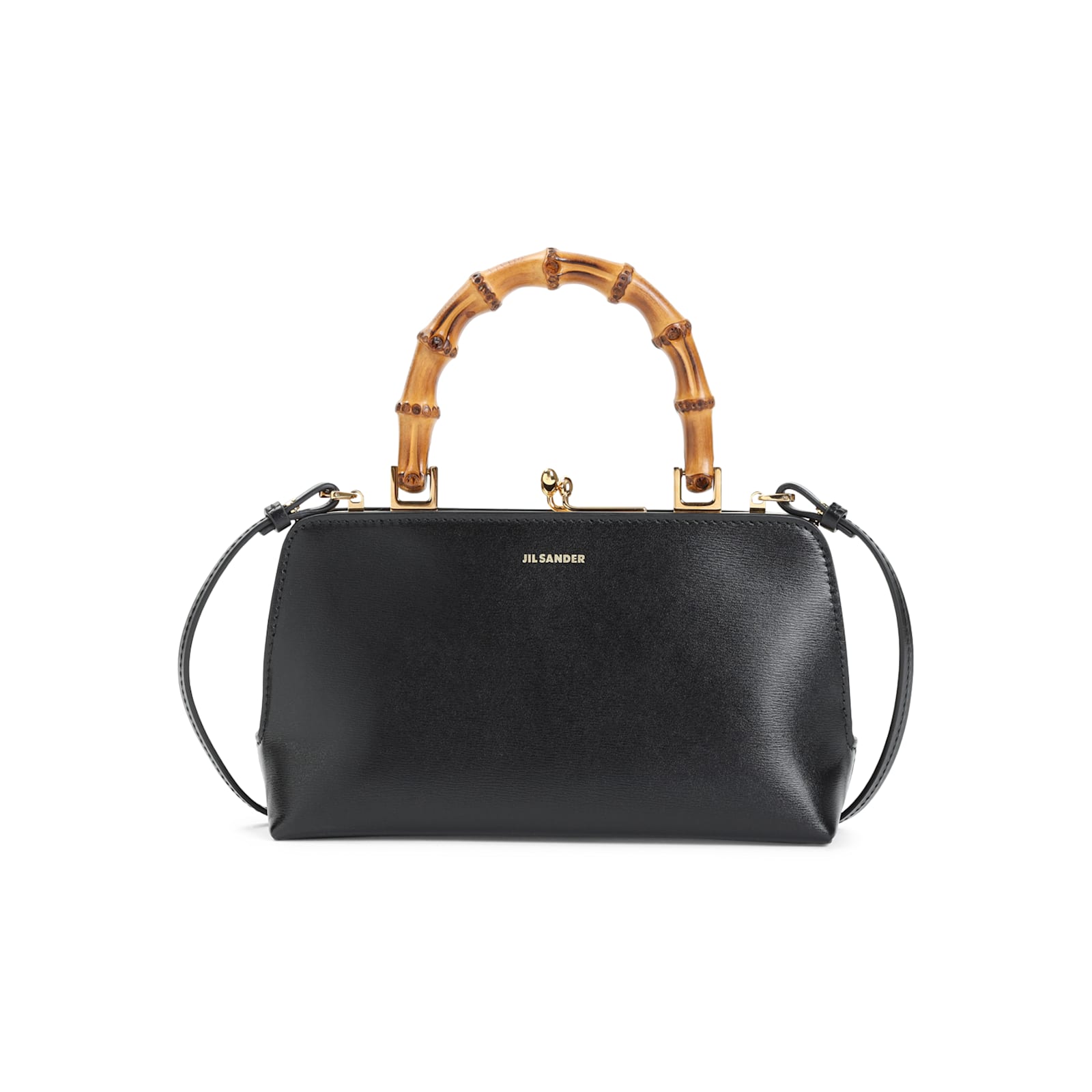 Jil Sander Goji Mini Bamboo Bag In Black