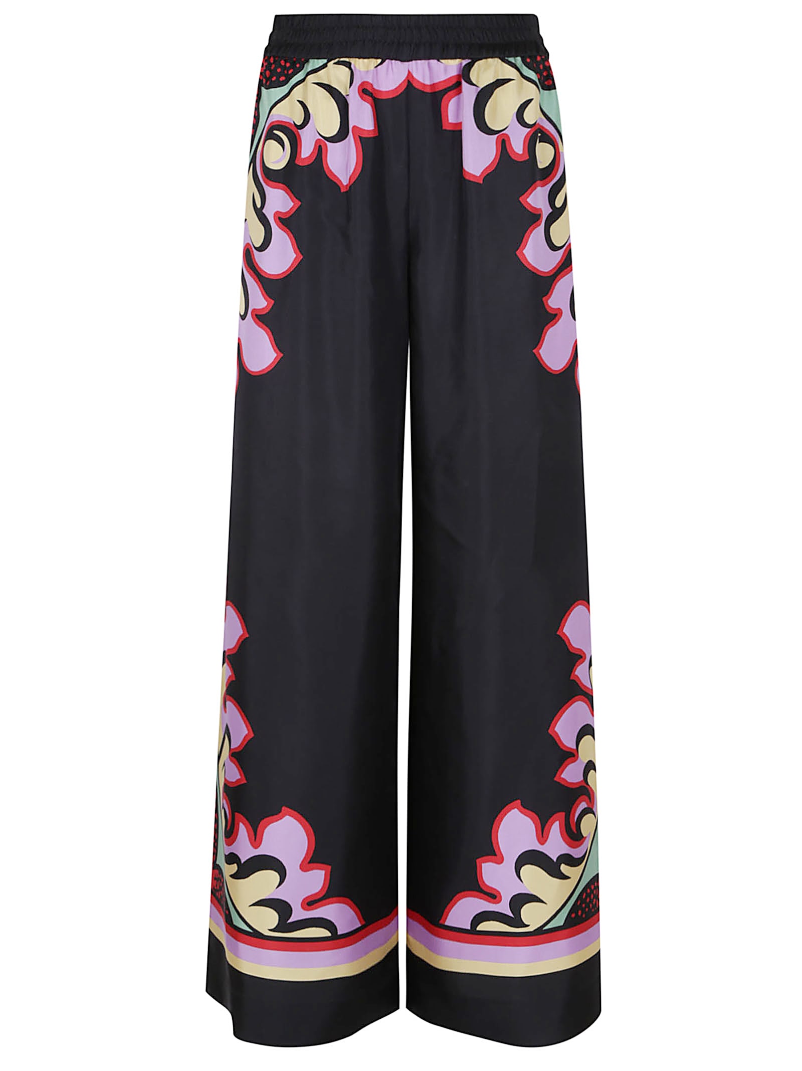 La Doublej La Double J Silk Twill Palazzo Pants With Relaxed Leg Design In Black