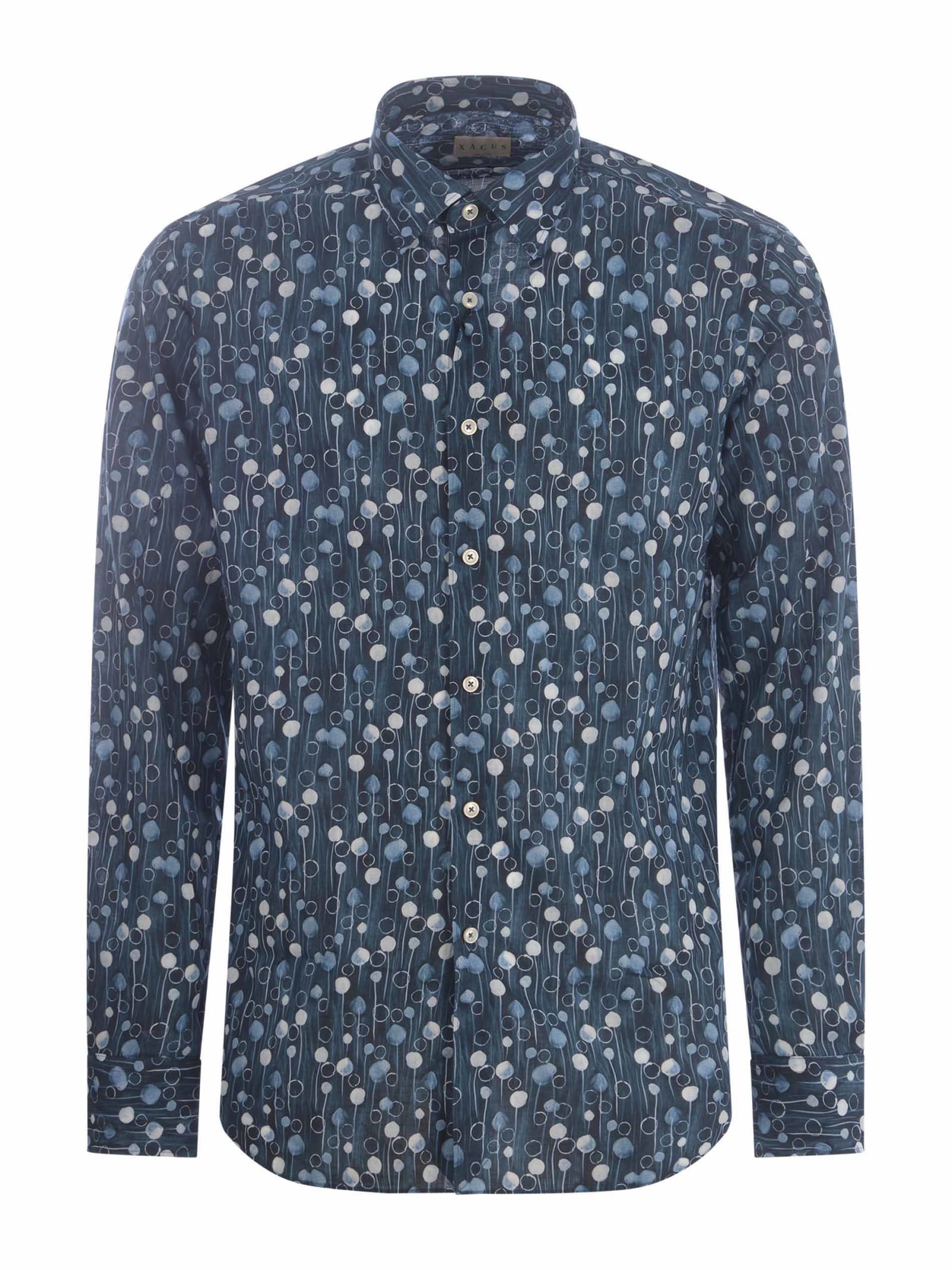 Shop Xacus Shirt  In Cotton In Blu