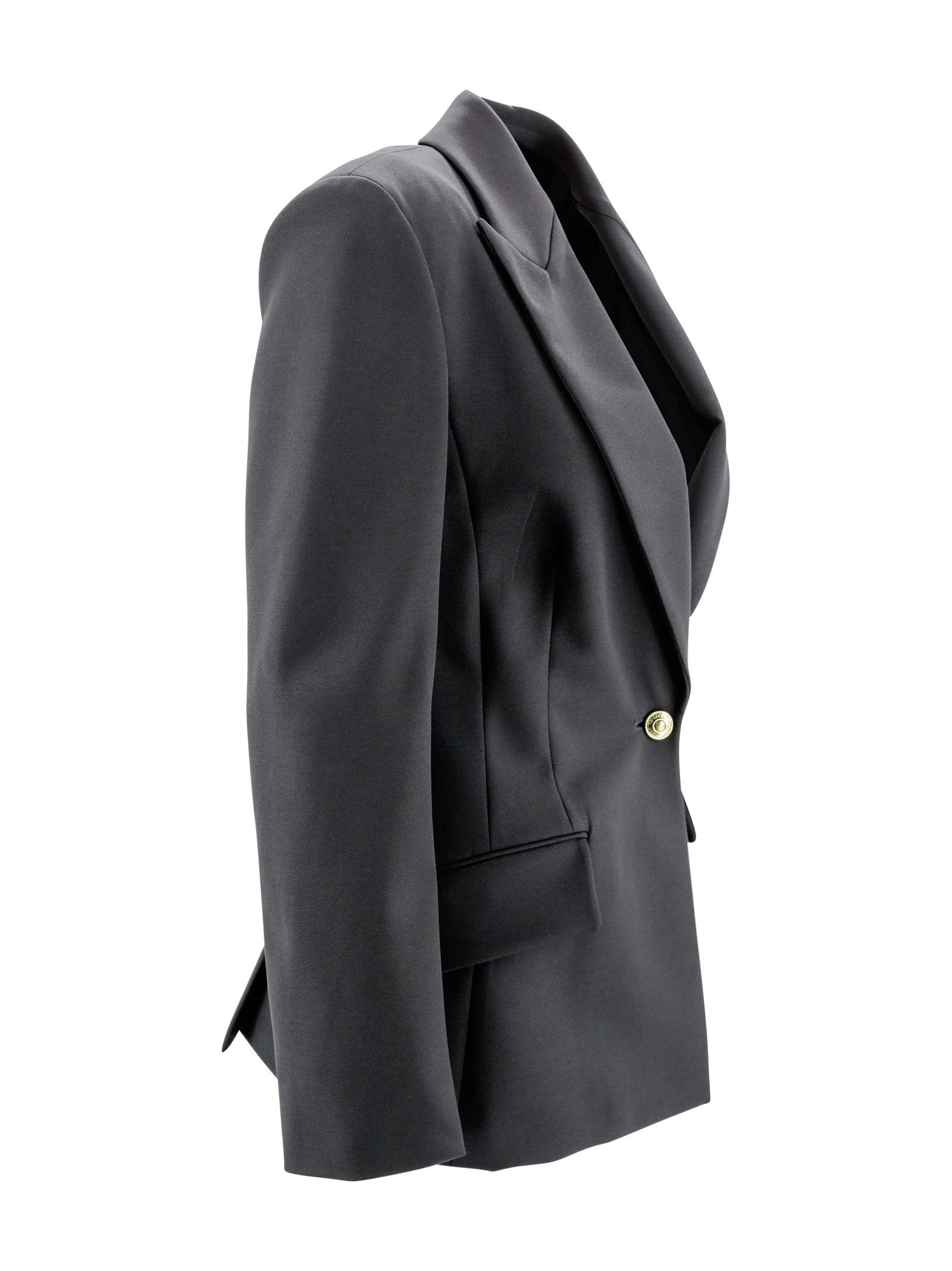 Shop Versace Jeans Couture Blazer With Baroque Buckle In Black