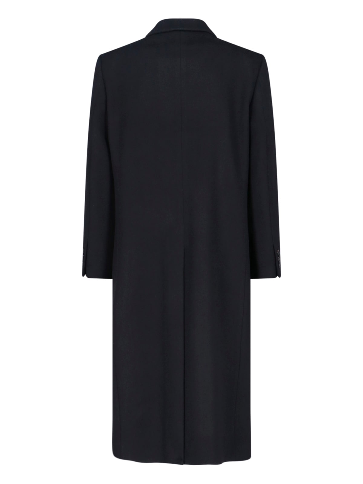 Tonywack Double-breasted Long Coat With Notch Lapel In Black