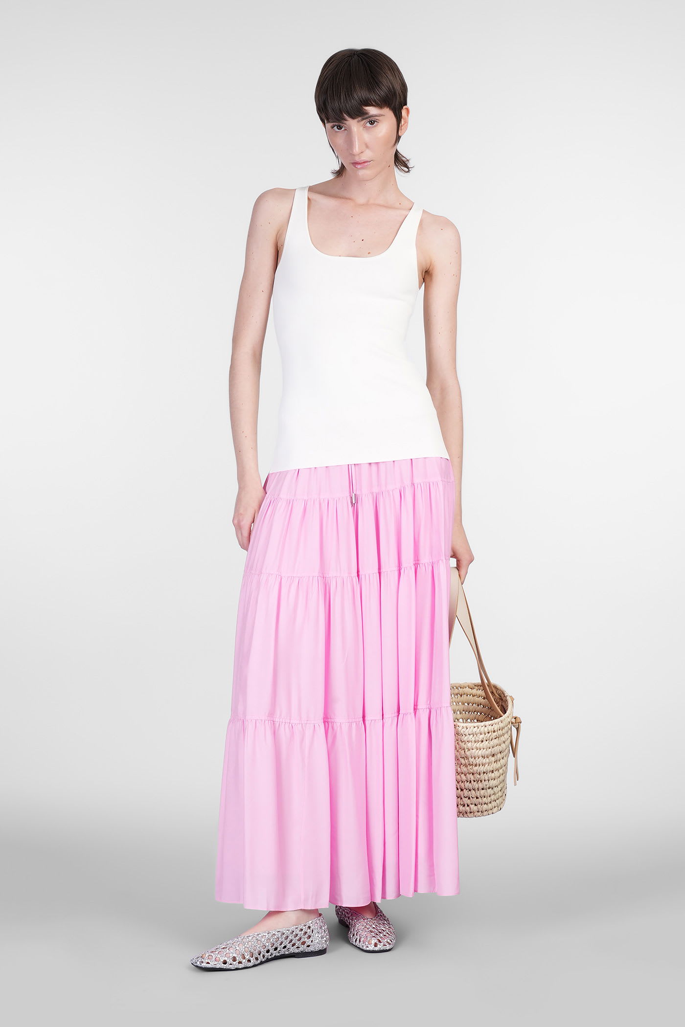 Simkhai Lulee Skirt In Rose-pink Viscose