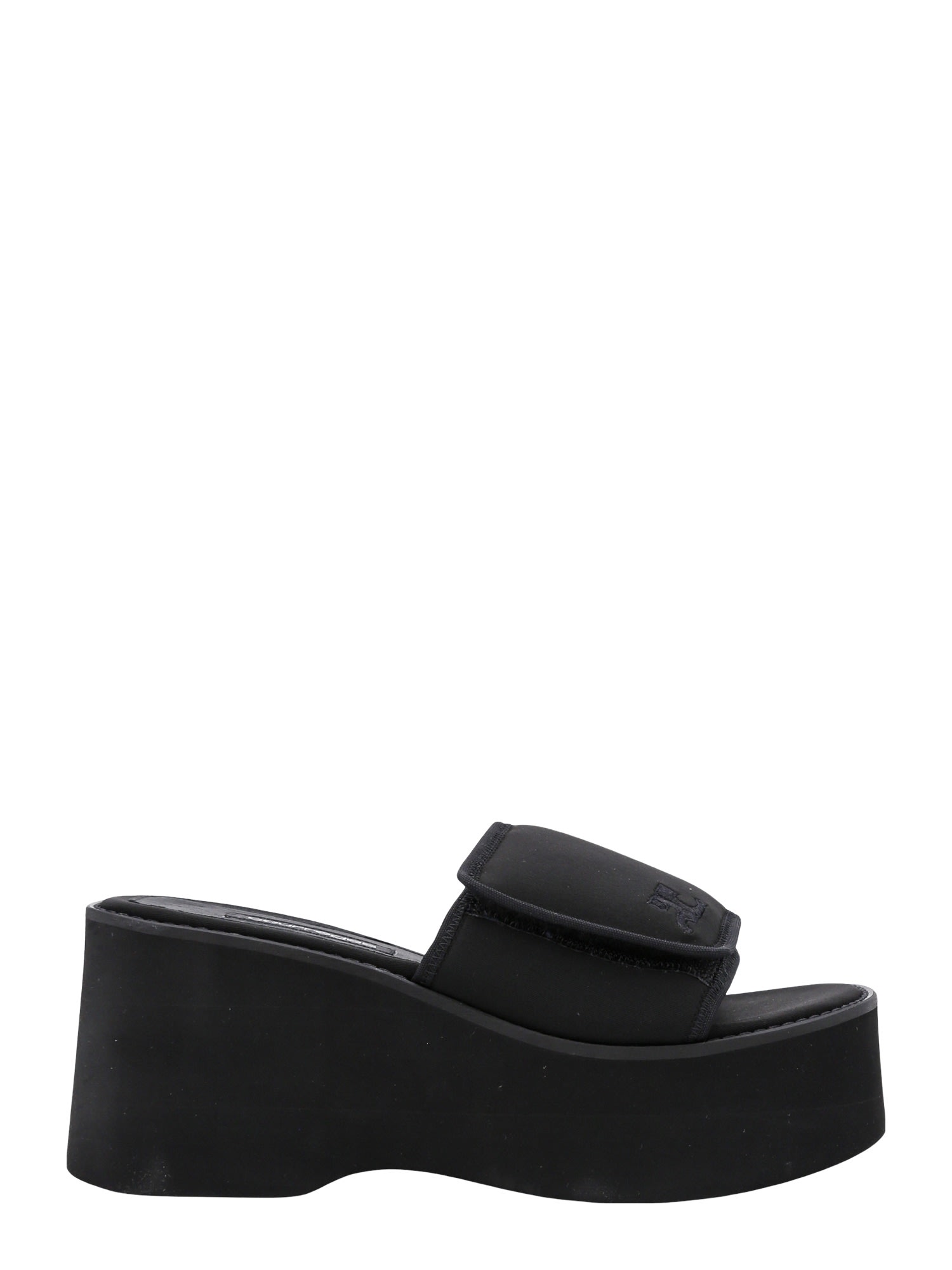 Shop Courrèges Scuba Wave Sandals In Black