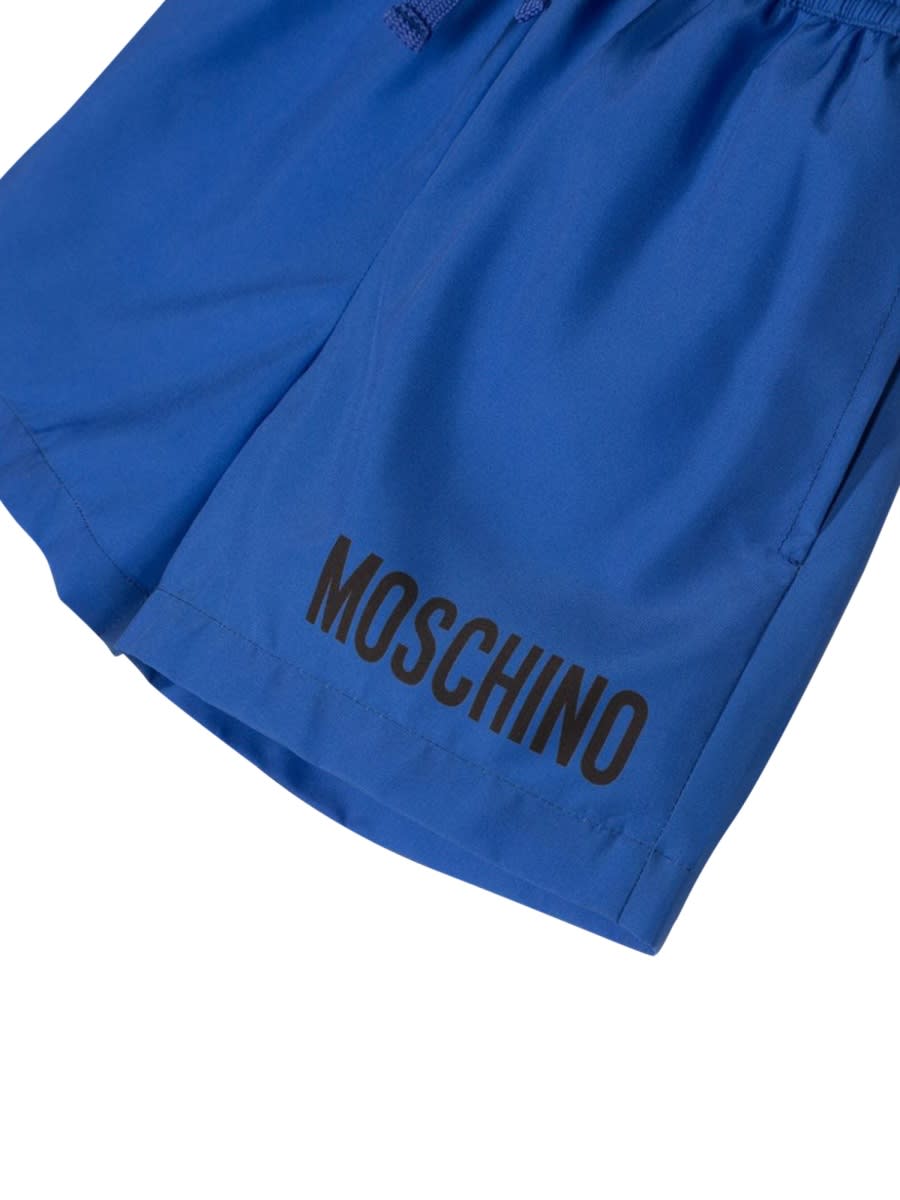 Shop Moschino Swim Shortsaddition In Blue