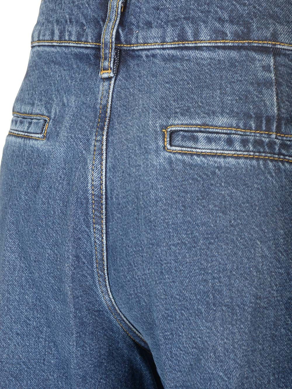 Frame Modern Pocket High-rise Wide-leg Jeans In Blue