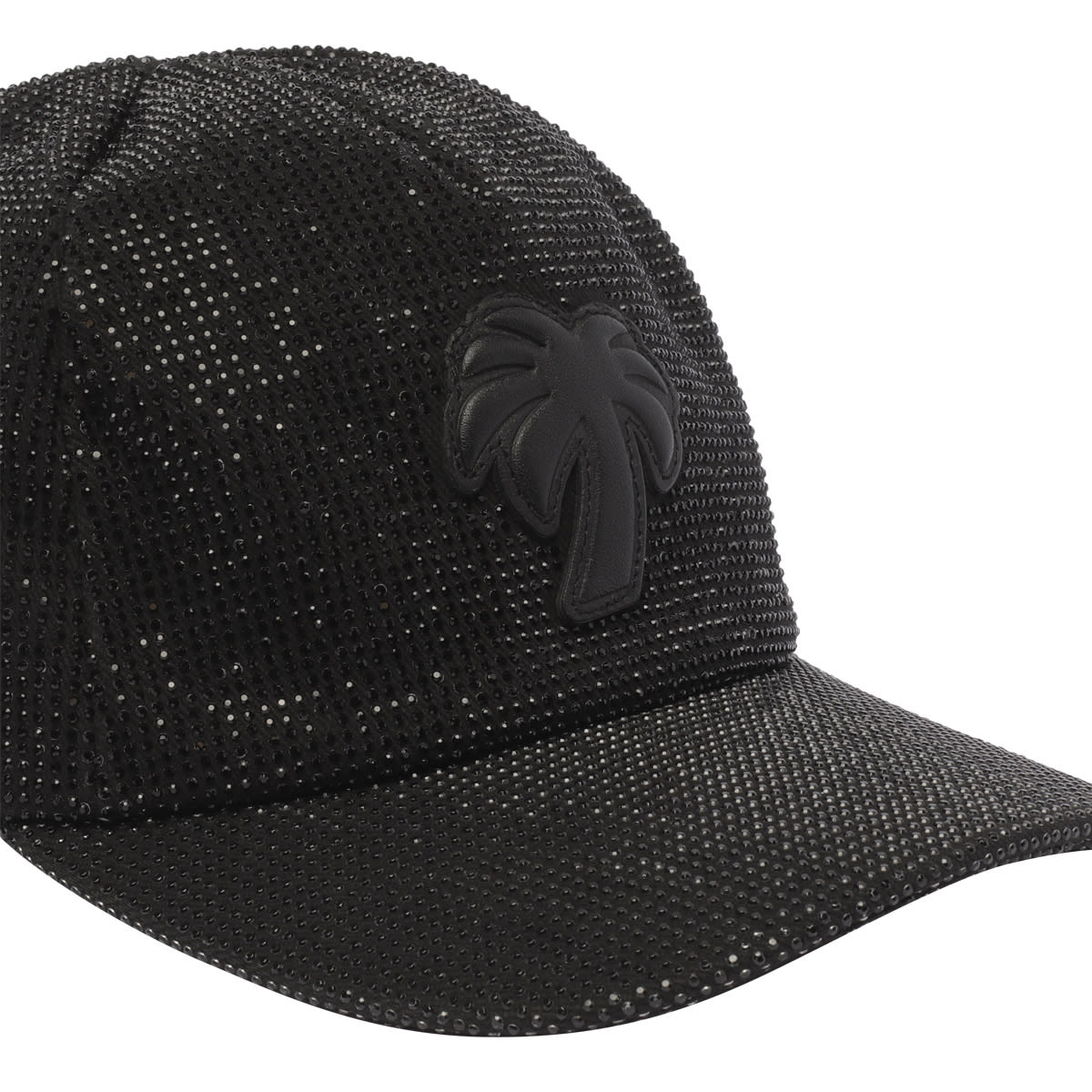 Shop Palm Angels Rhinestones Palm Baseball Cap In Black