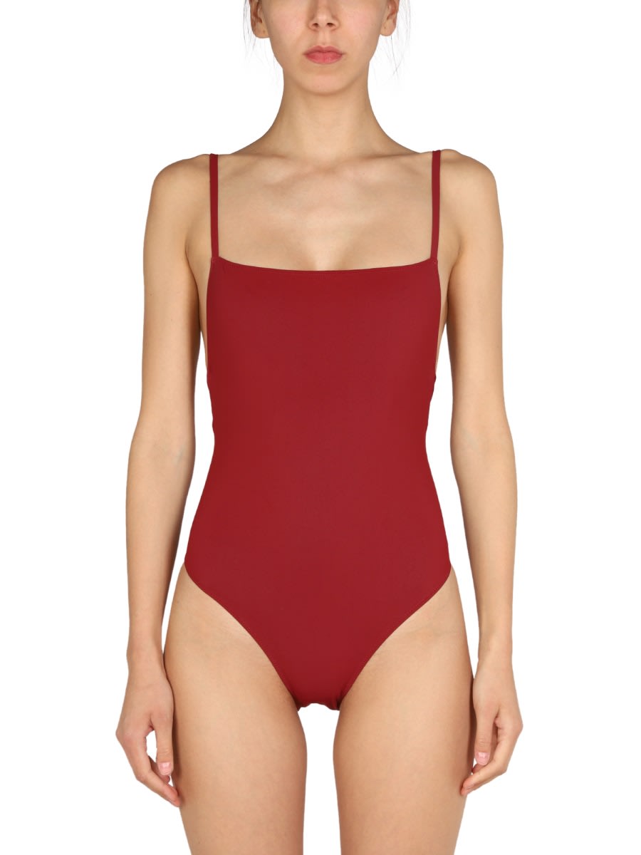 Lido One Piece Swimsuit "three" In Bordeaux