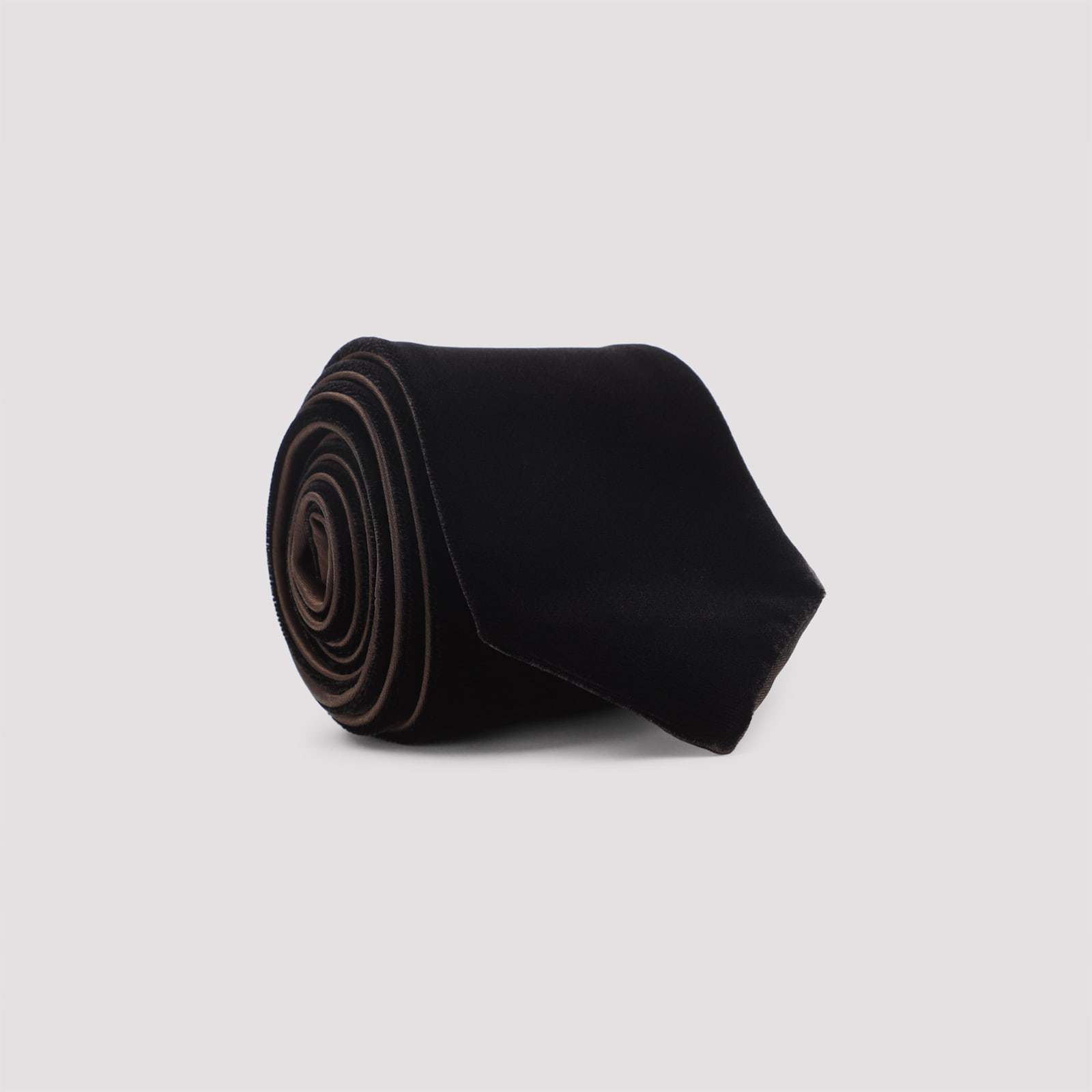 Giorgio Armani Smooth Texture Tonal Stitching Slim Tie In Black