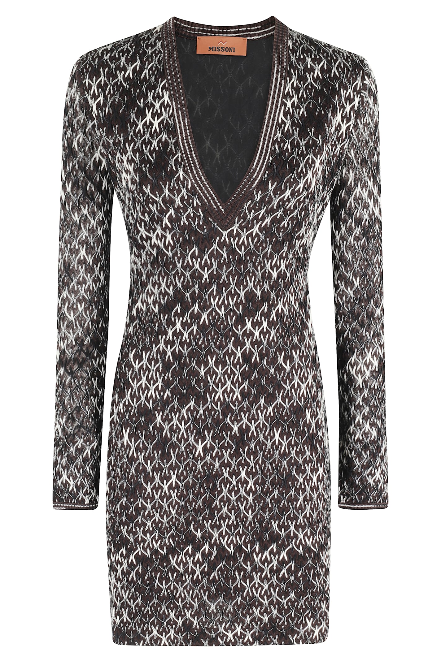 Missoni V-neck Patterned Midi Dress In Multi