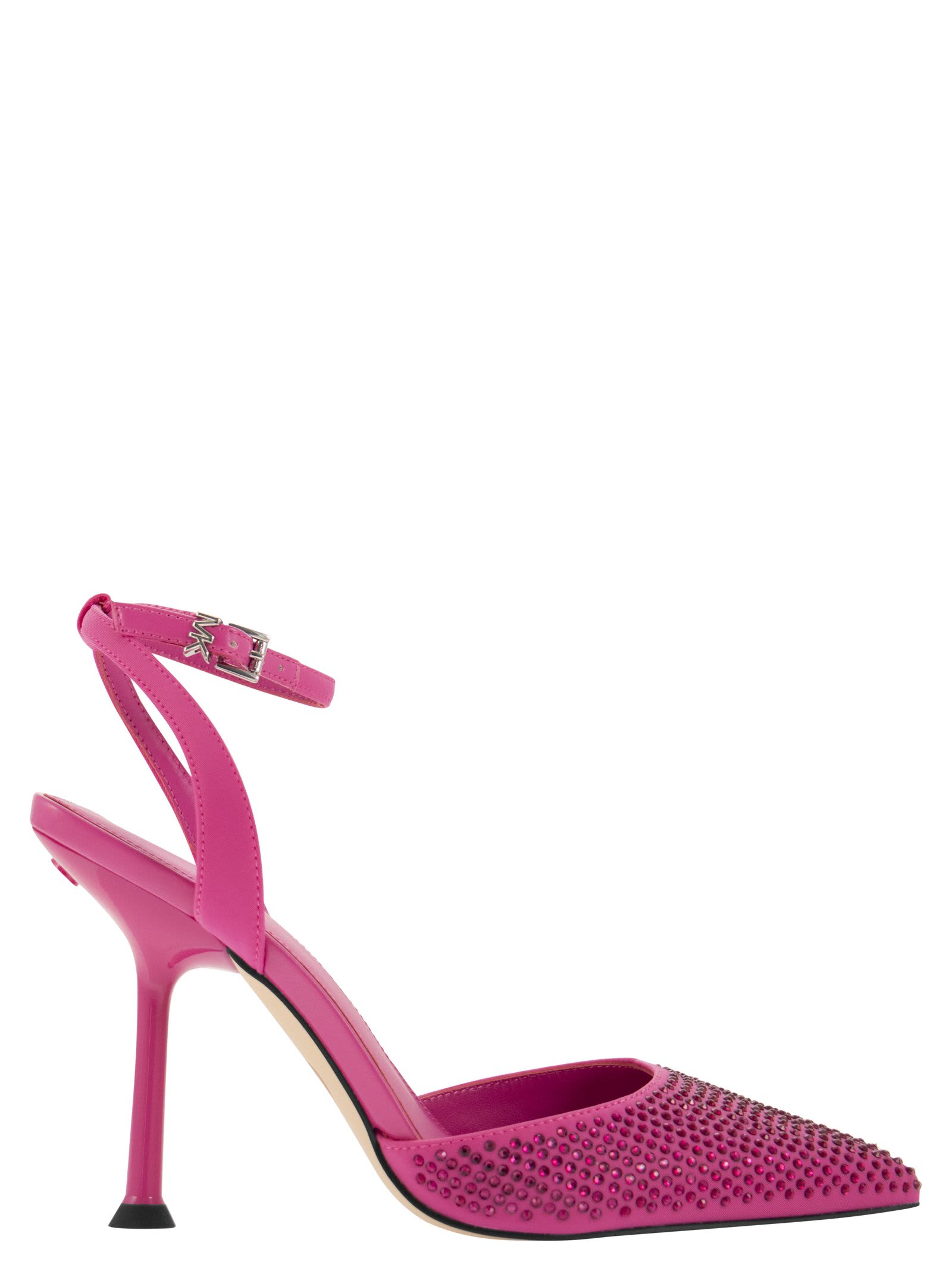Shop Michael Michael Kors Imani Pump Pumps In Fabric With Crystals In Cerise