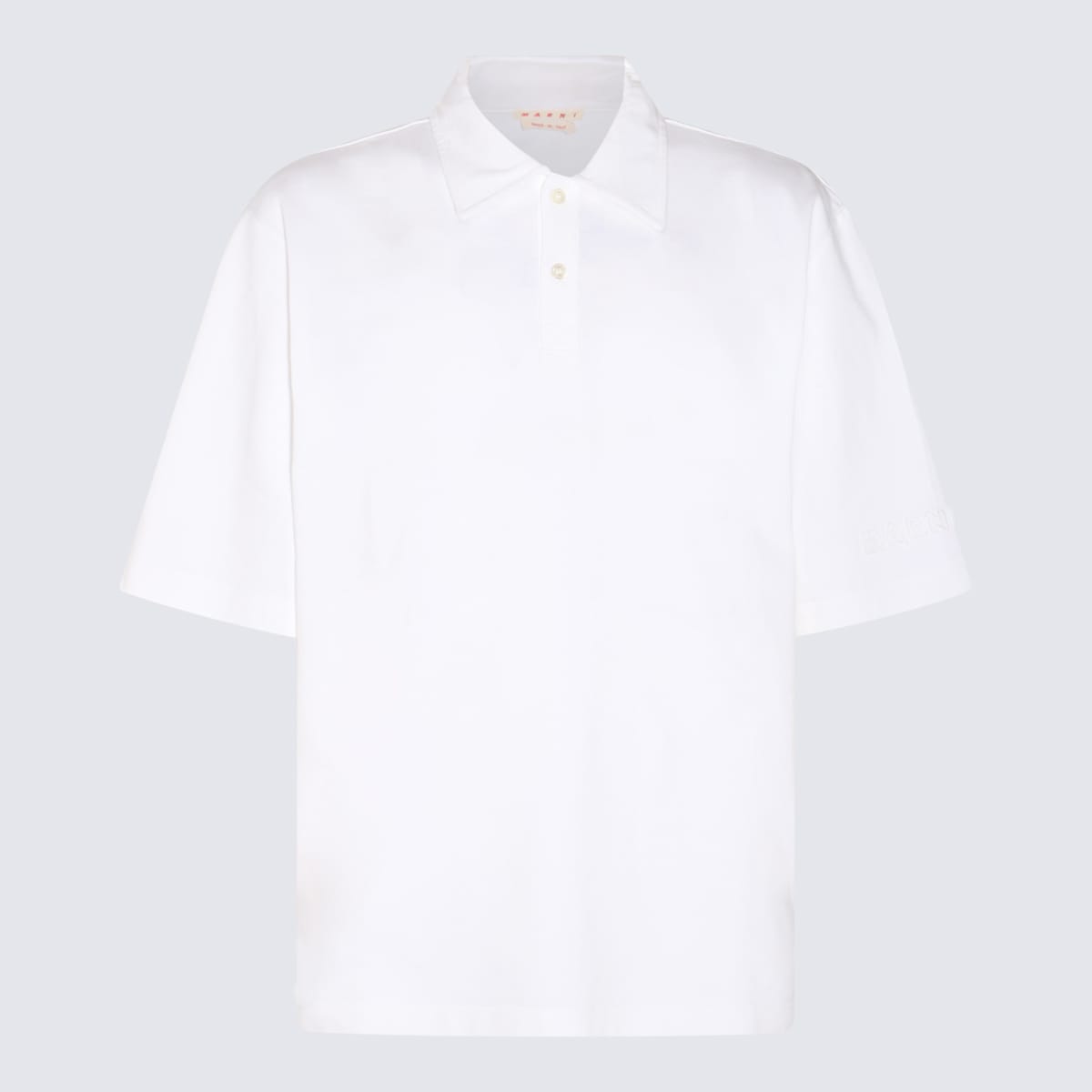 Shop Marni White Cotton Polo Shirt In Lily White