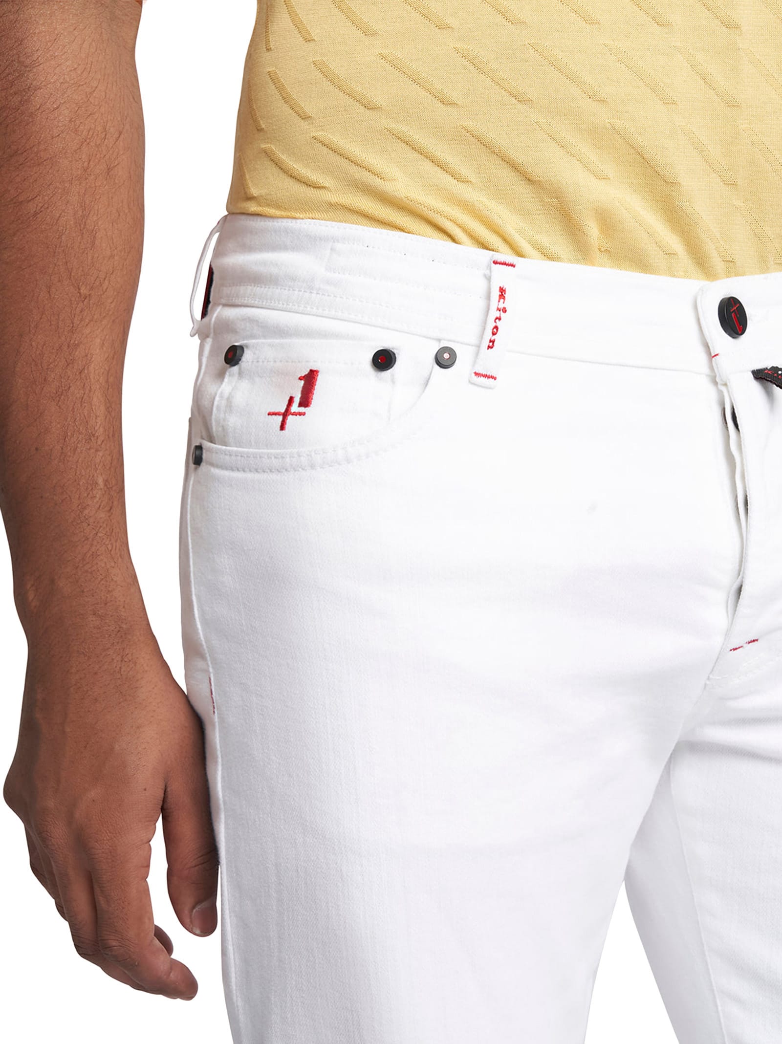Shop Kiton Trousers Cotton In White