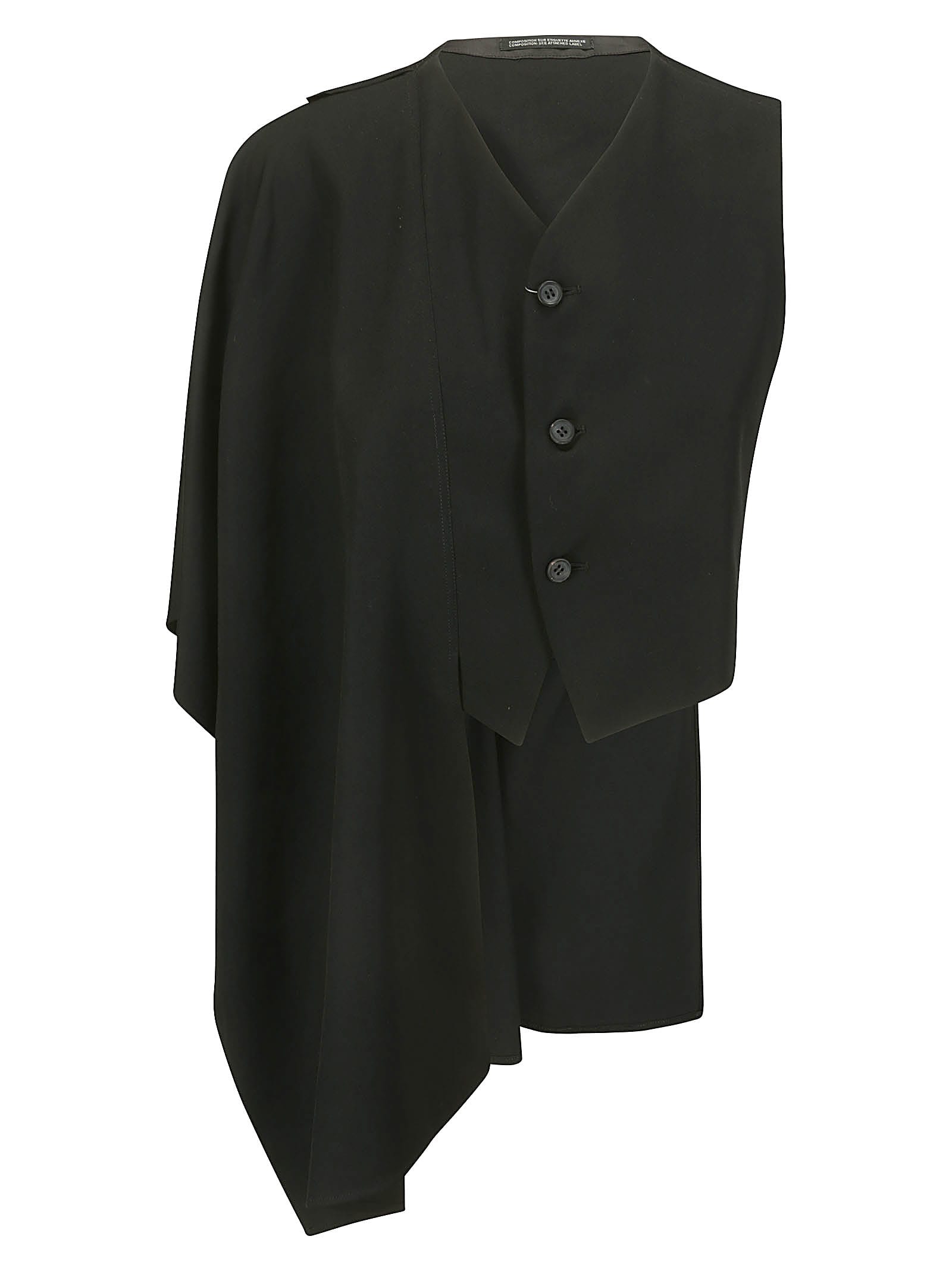 Shop Yohji Yamamoto R Stole Detail Vest In Black