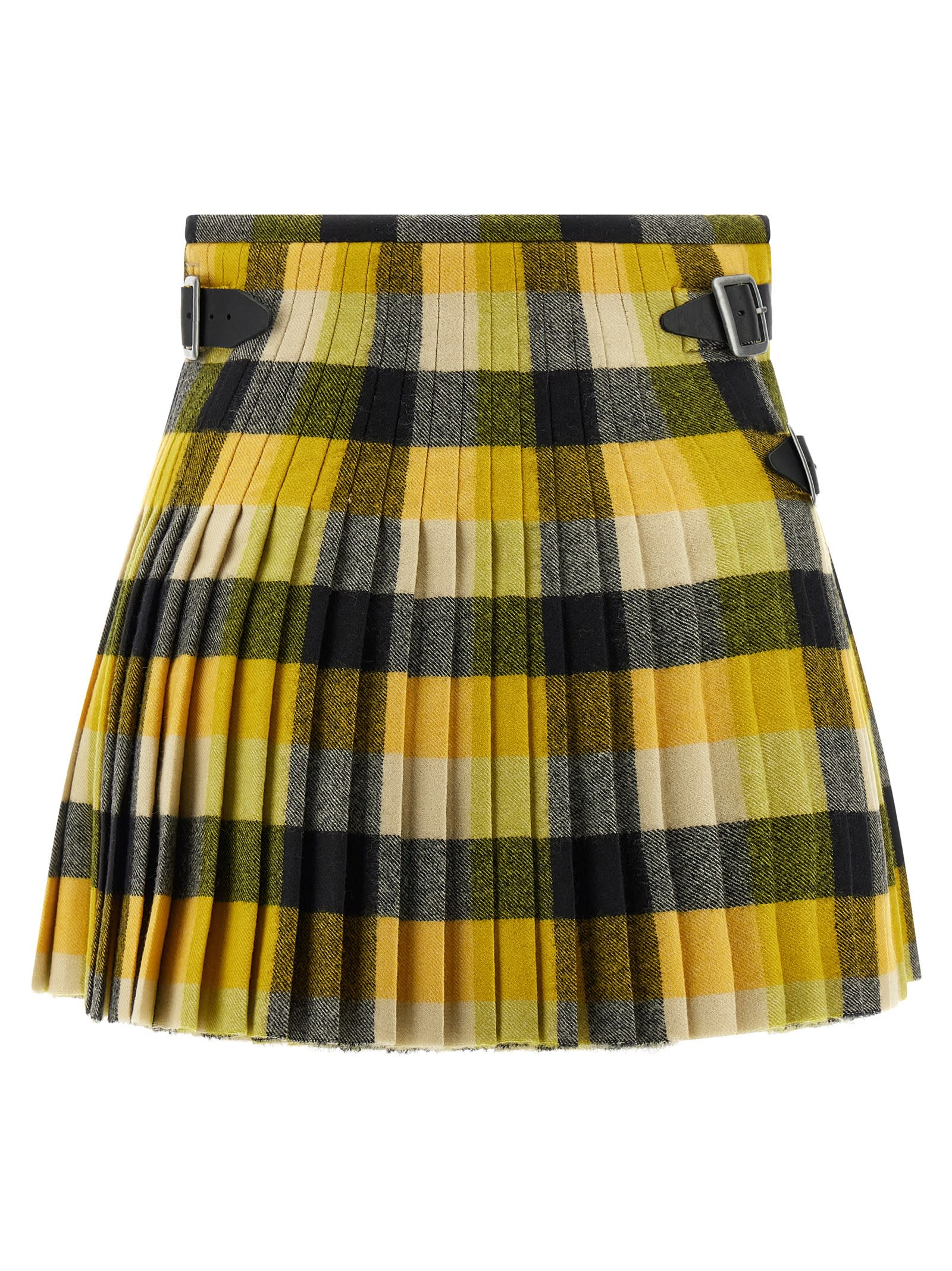 Vivienne Westwood High-waisted Pleated Kilt Style Skirt In Yellow