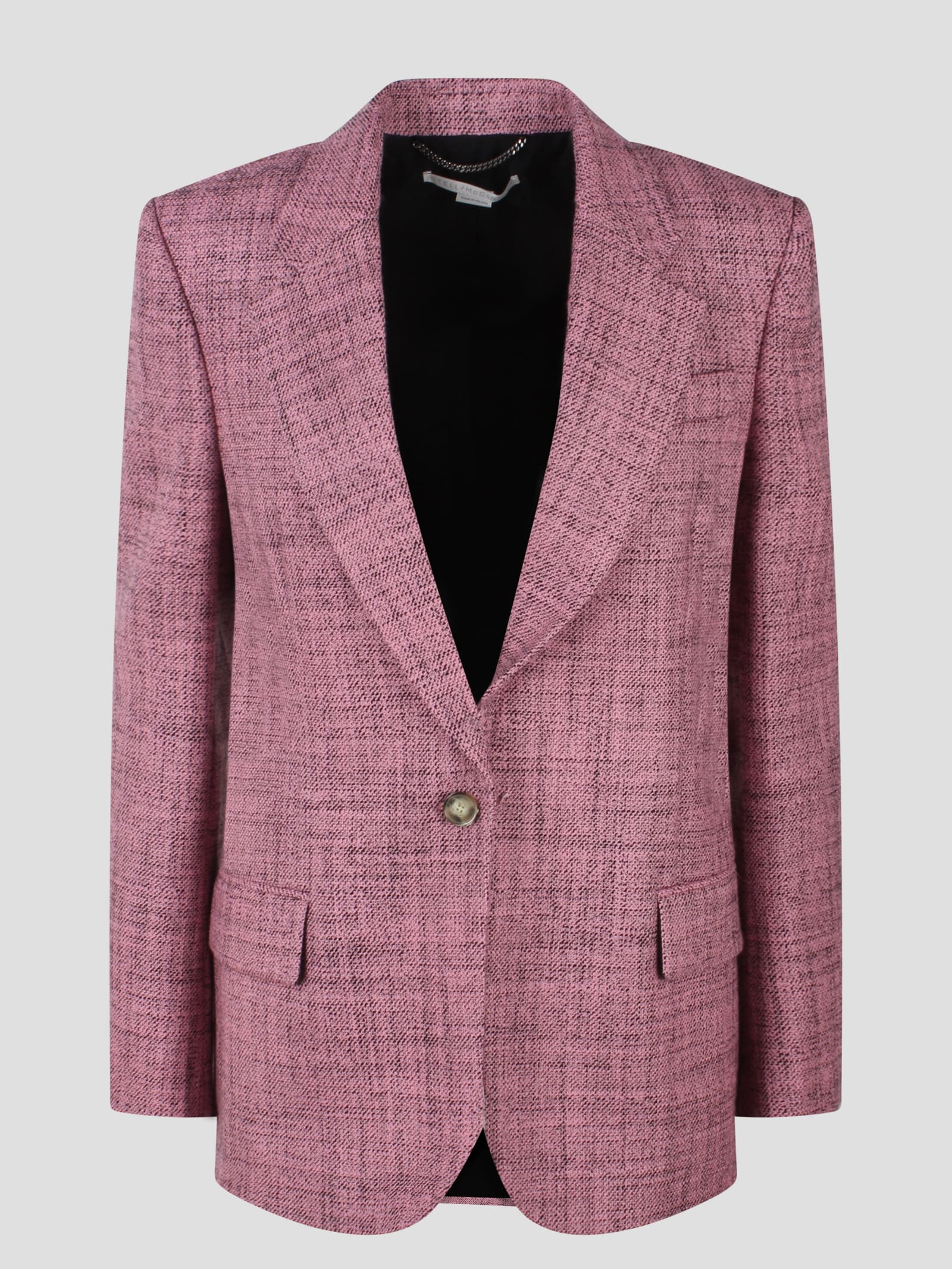 Stella Mccartney Single-breasted Wool Blazer In Pink & Purple