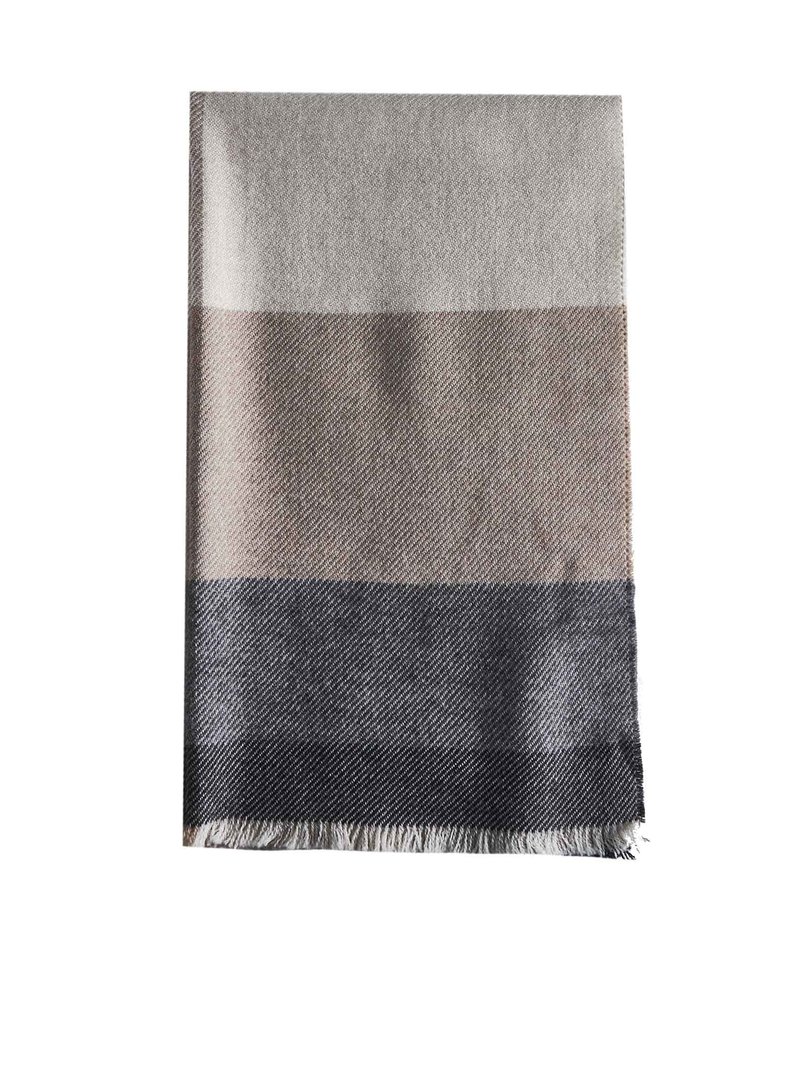 Wool And Cashmere Scarf With Check Motif