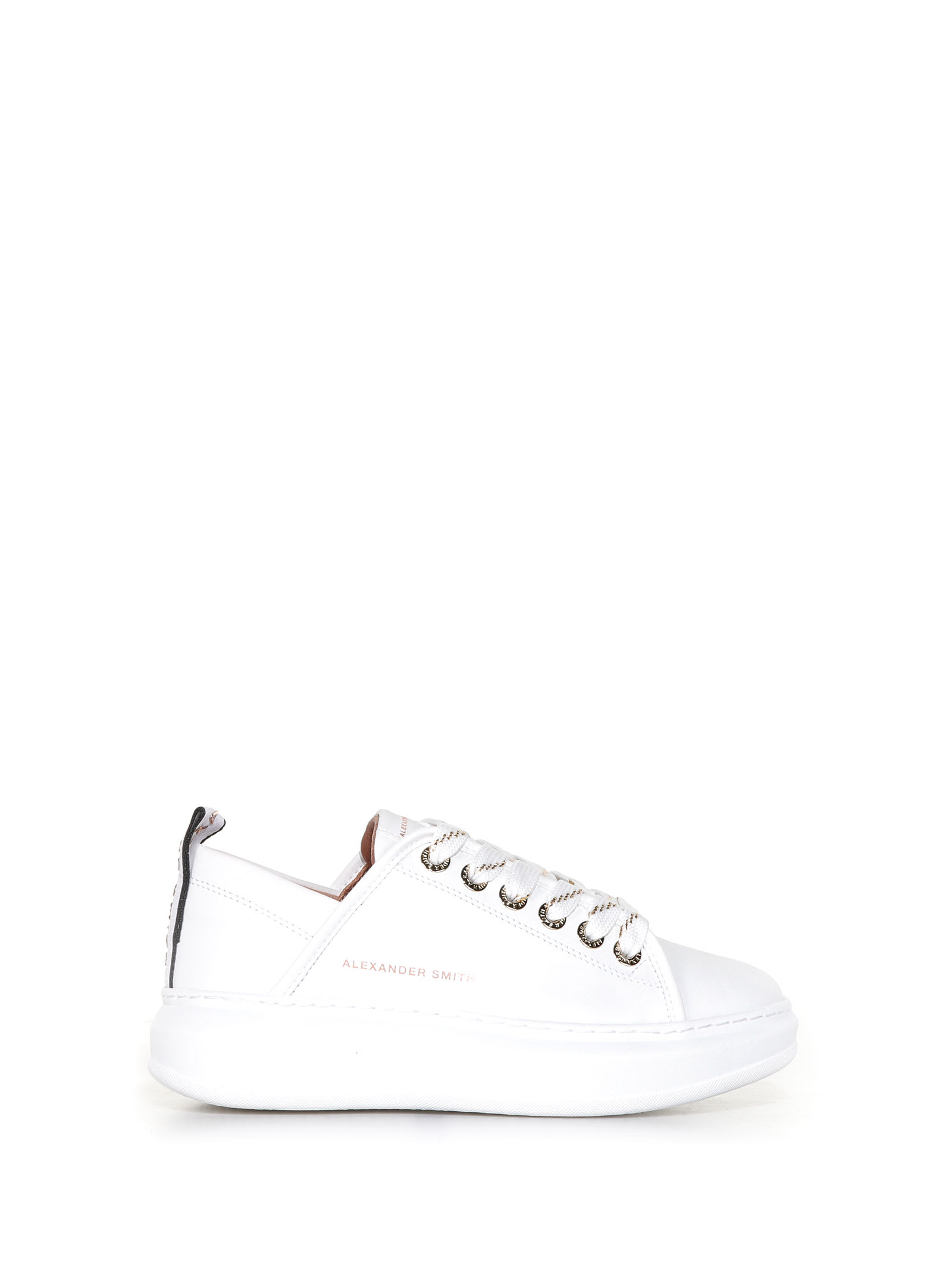 Alexander Smith Leather Sneakers In White Gold