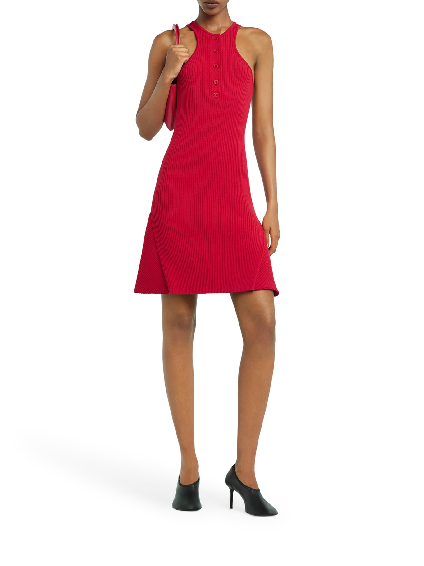 Shop Courrèges Red Viscose Blend Dress In Ruby