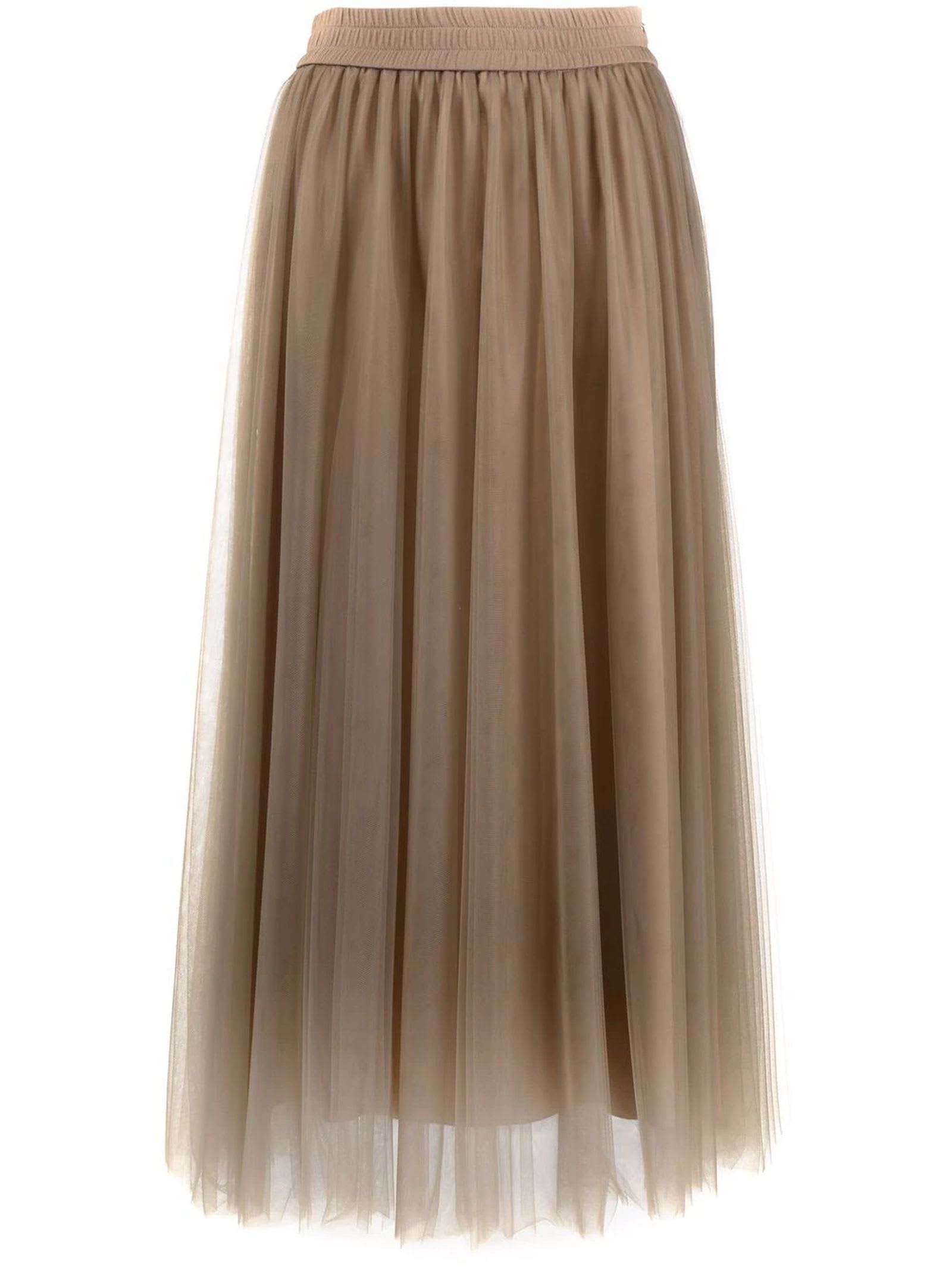 Fabiana Filippi Brown Silk-blend Skirt