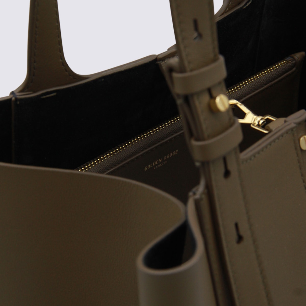 Golden Goose Studded Detail Adjustable Strap Tote Bag In Brown