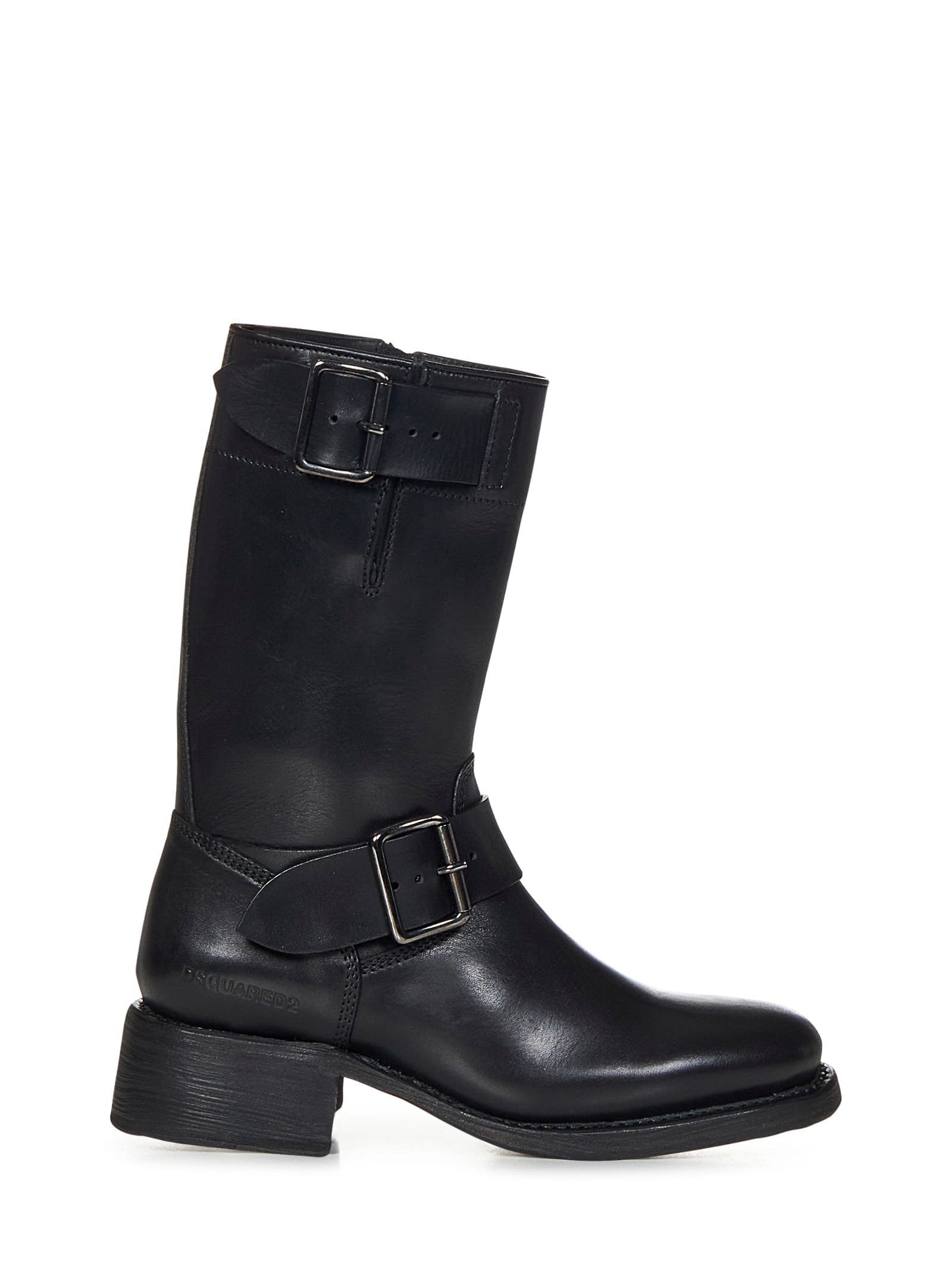 Shop Dsquared2 Harley Biker Boots In Black