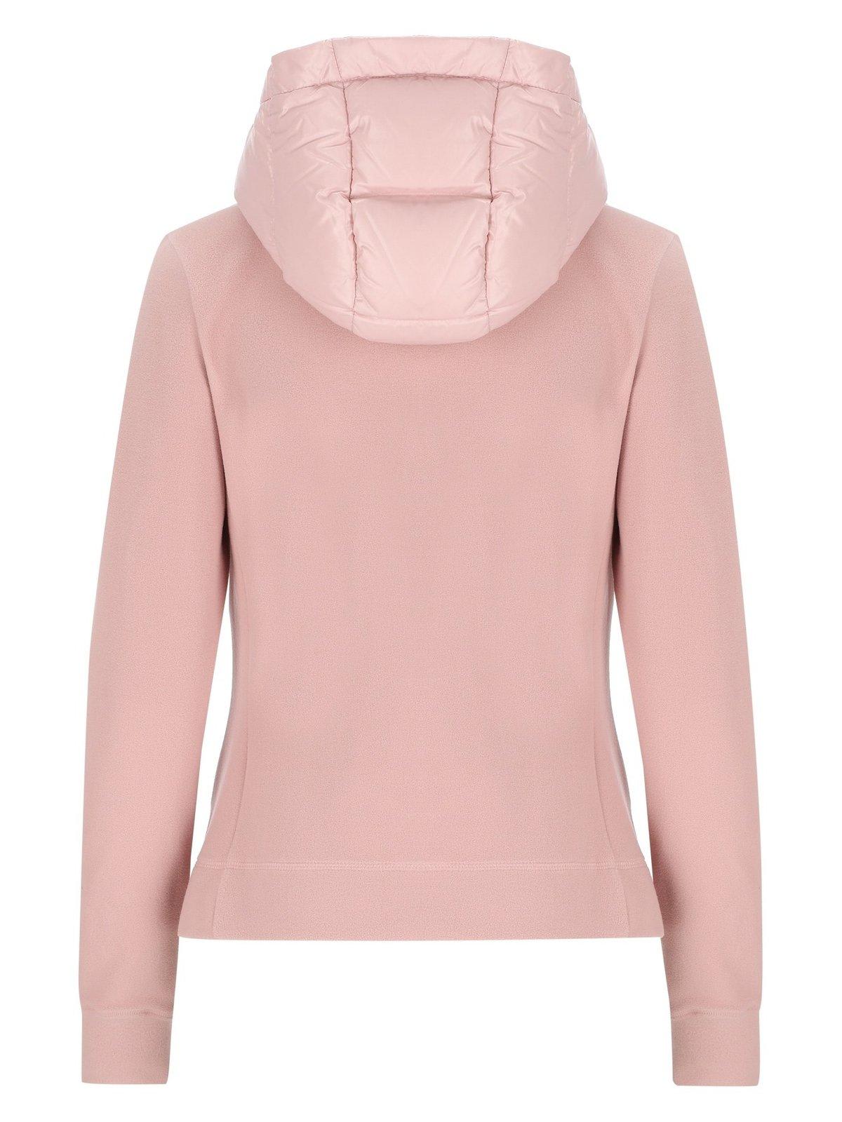 Shop Moncler Padded Front Zip Jacket In Pink