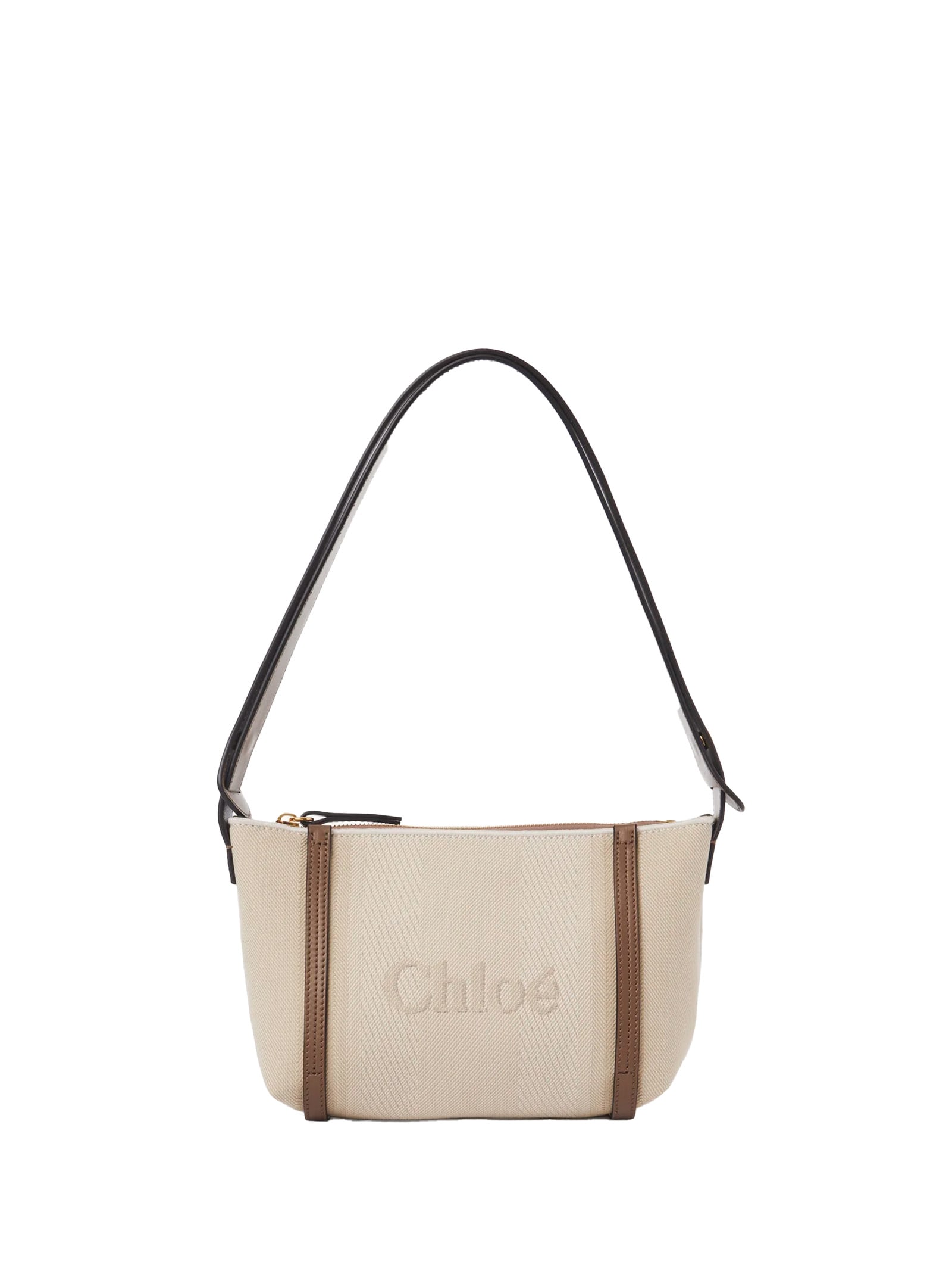 Chloé Chloe Women Sand Canvas Carry Shoulder Bag In Brown