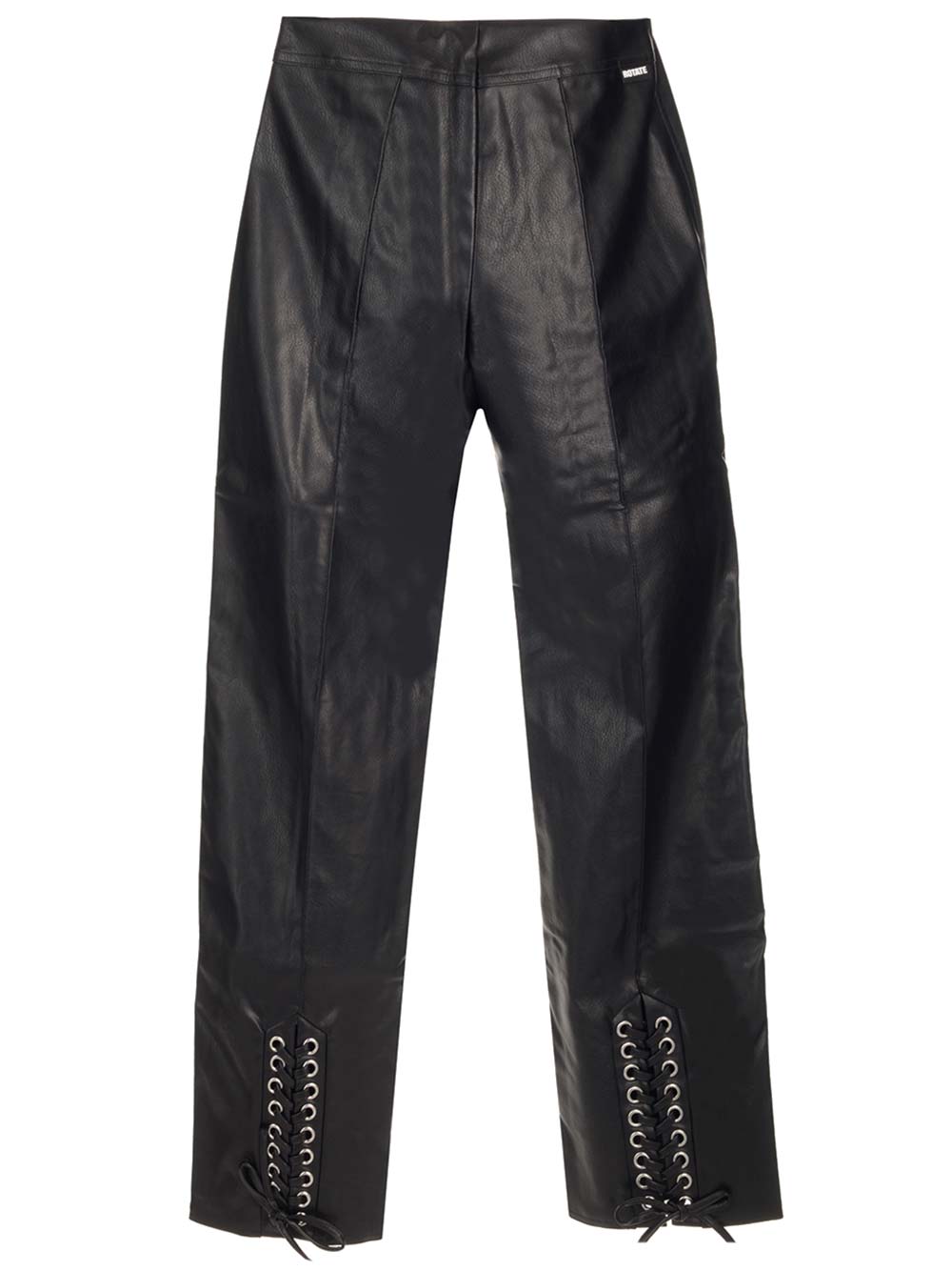 Shop Rotate Birger Christensen Leather Trousers In Black