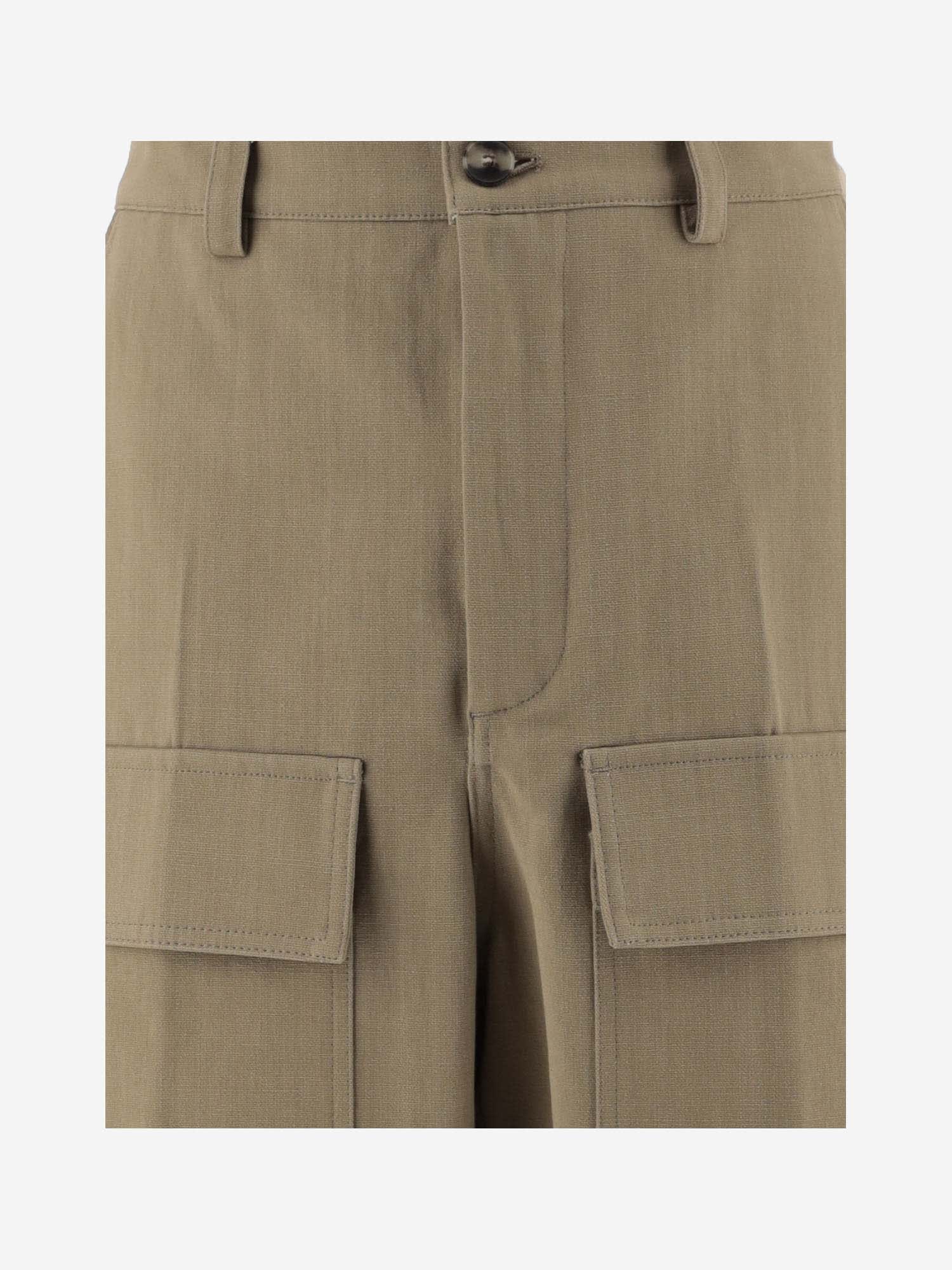 Shop Valentino Cotton Cargo Pants In Beige