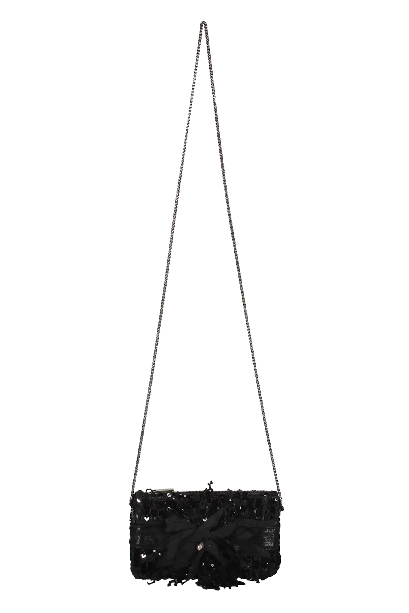 Lorena Antoniazzi Sequin Clutch In Black