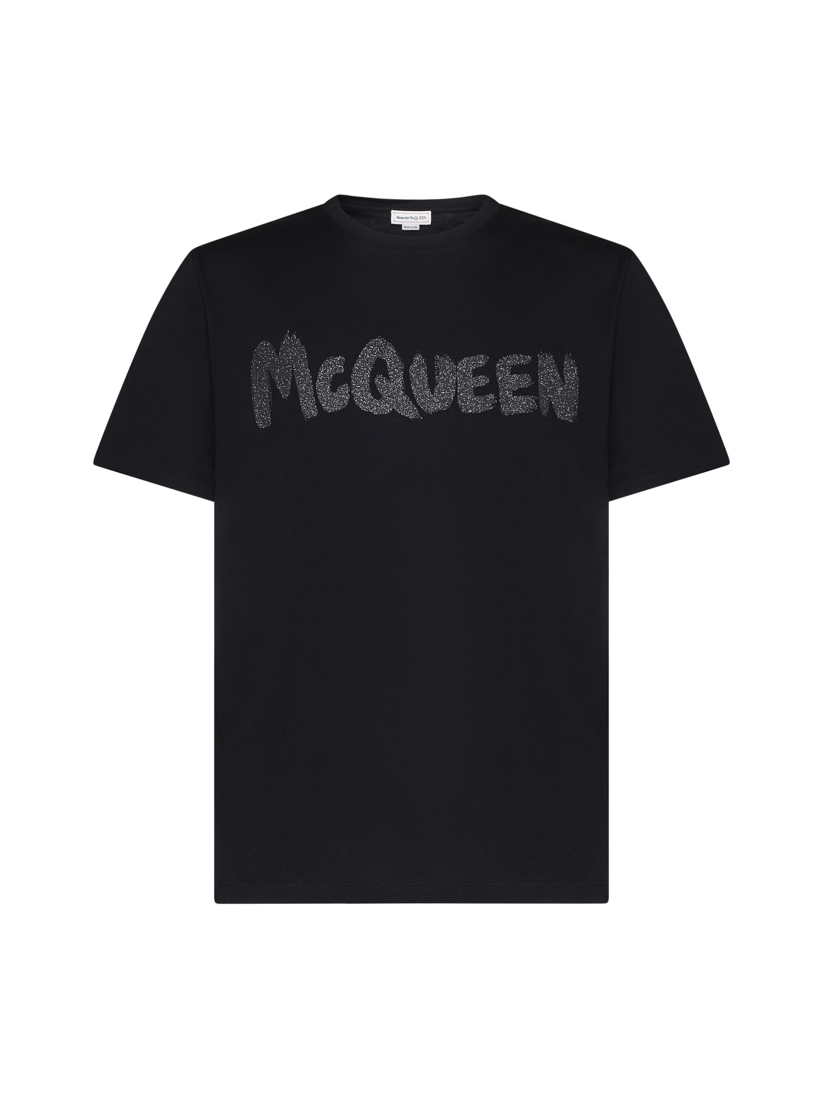 Shop Alexander Mcqueen T-shirt In Black/steel
