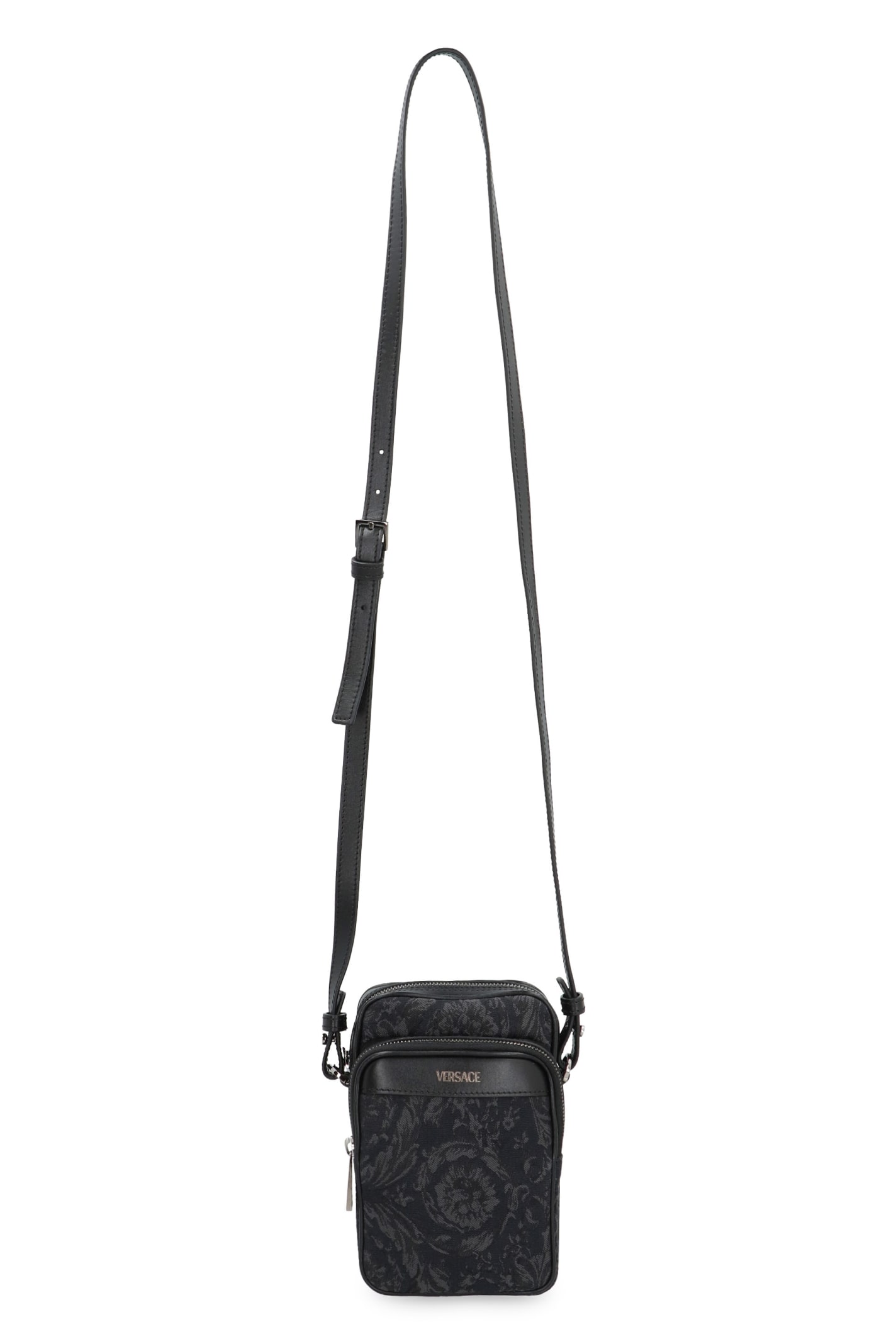 Shop Versace Athena Crossbody Bag In Black