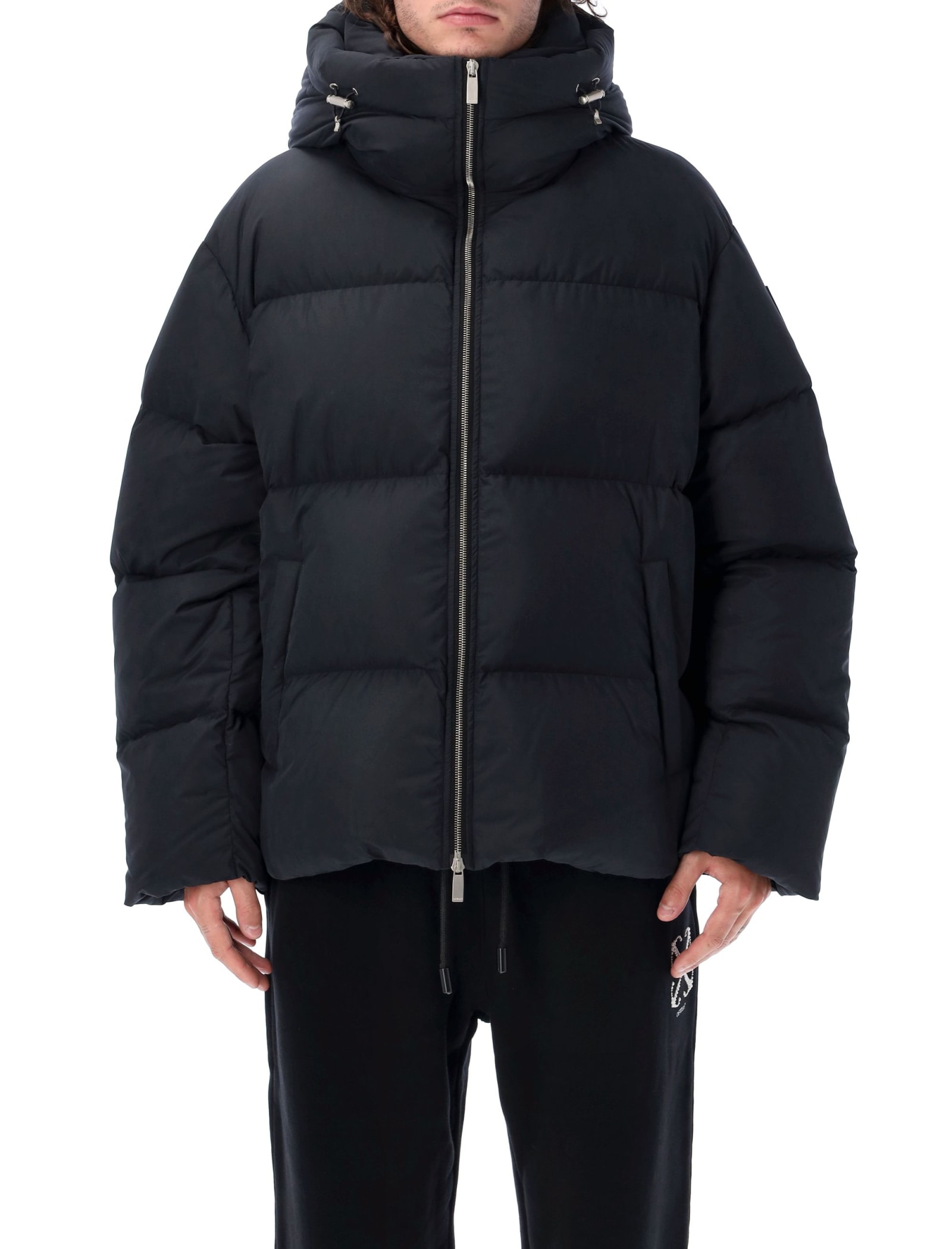 Shop Off-white Patch Arrow Down Puffer In Black