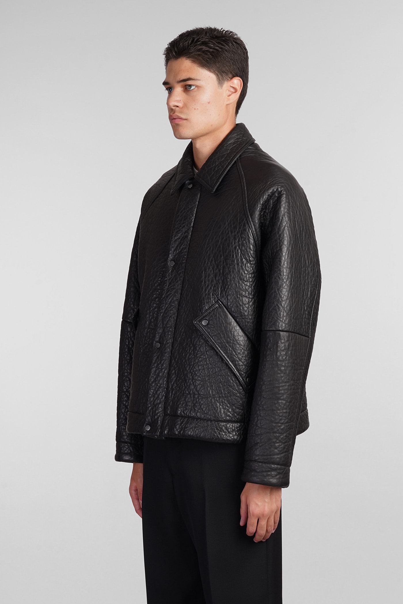 Shop Salvatore Santoro Leather Jacket In Black Leather