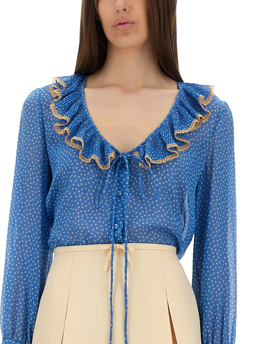 Shop Valentino Light Georgette Print Plusdepois Shirt