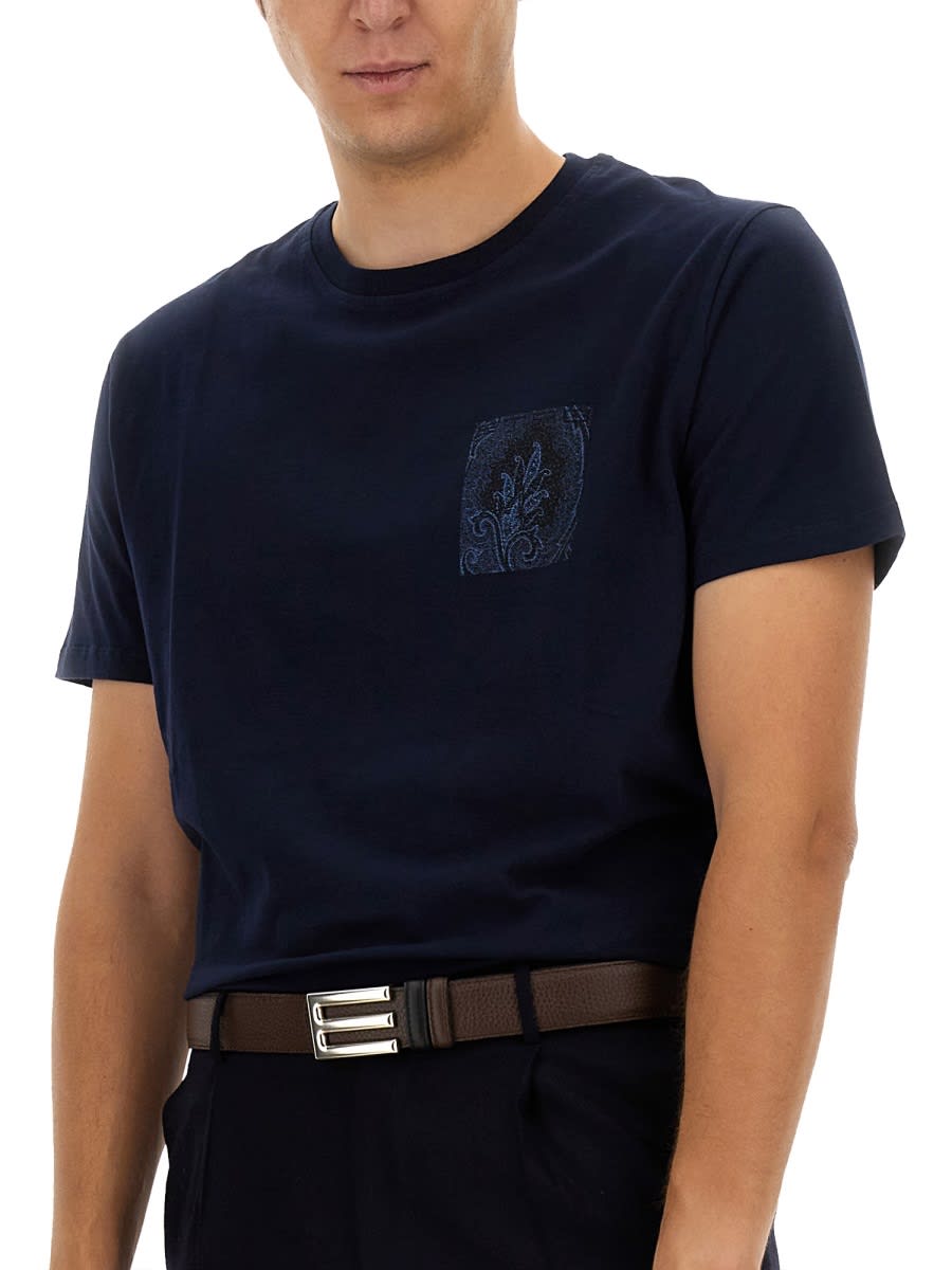 Shop Etro T-shirt Rome In Blue