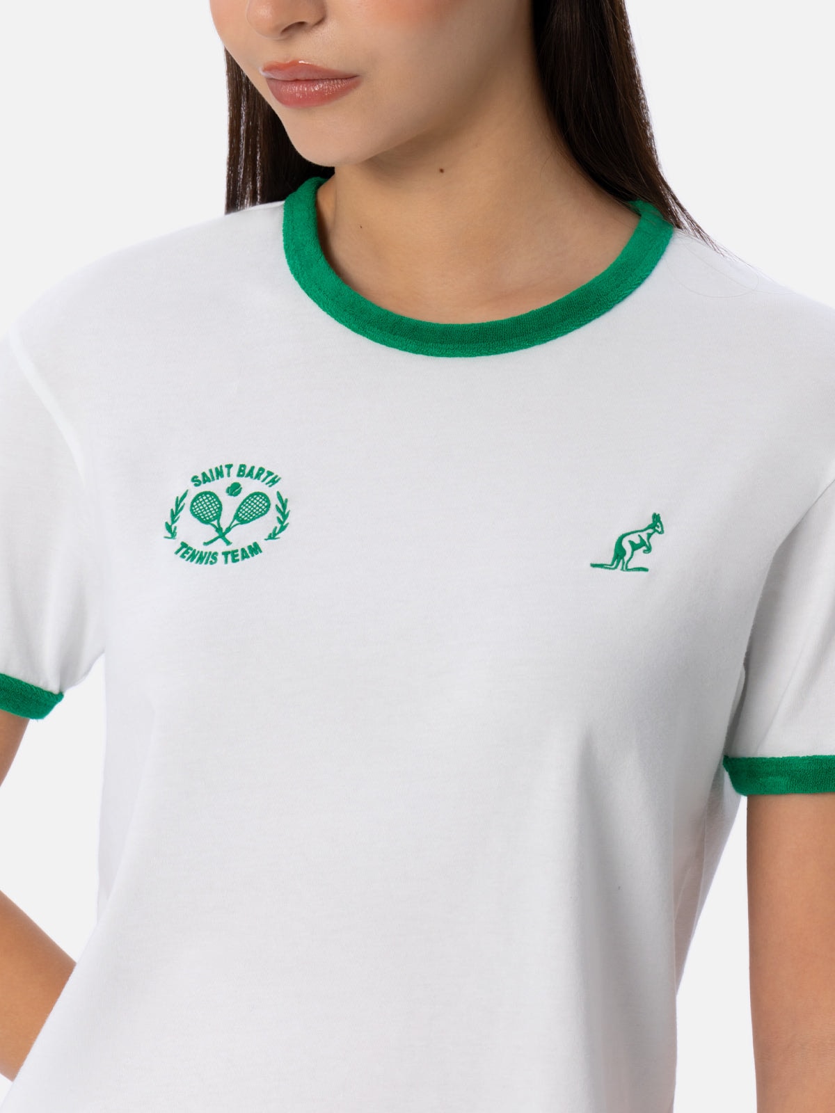 Mc2 Saint Barth Embroidered-logo Cotton T-shirt In White
