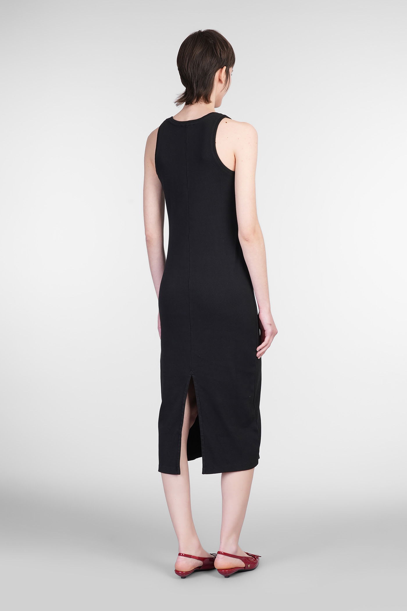 Anine Bing Alessia Cotton-blend Jersey Midi Dress In Black