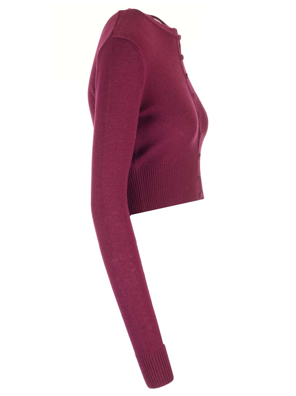 Shop Forte Forte Short Cardigan In Bordeaux